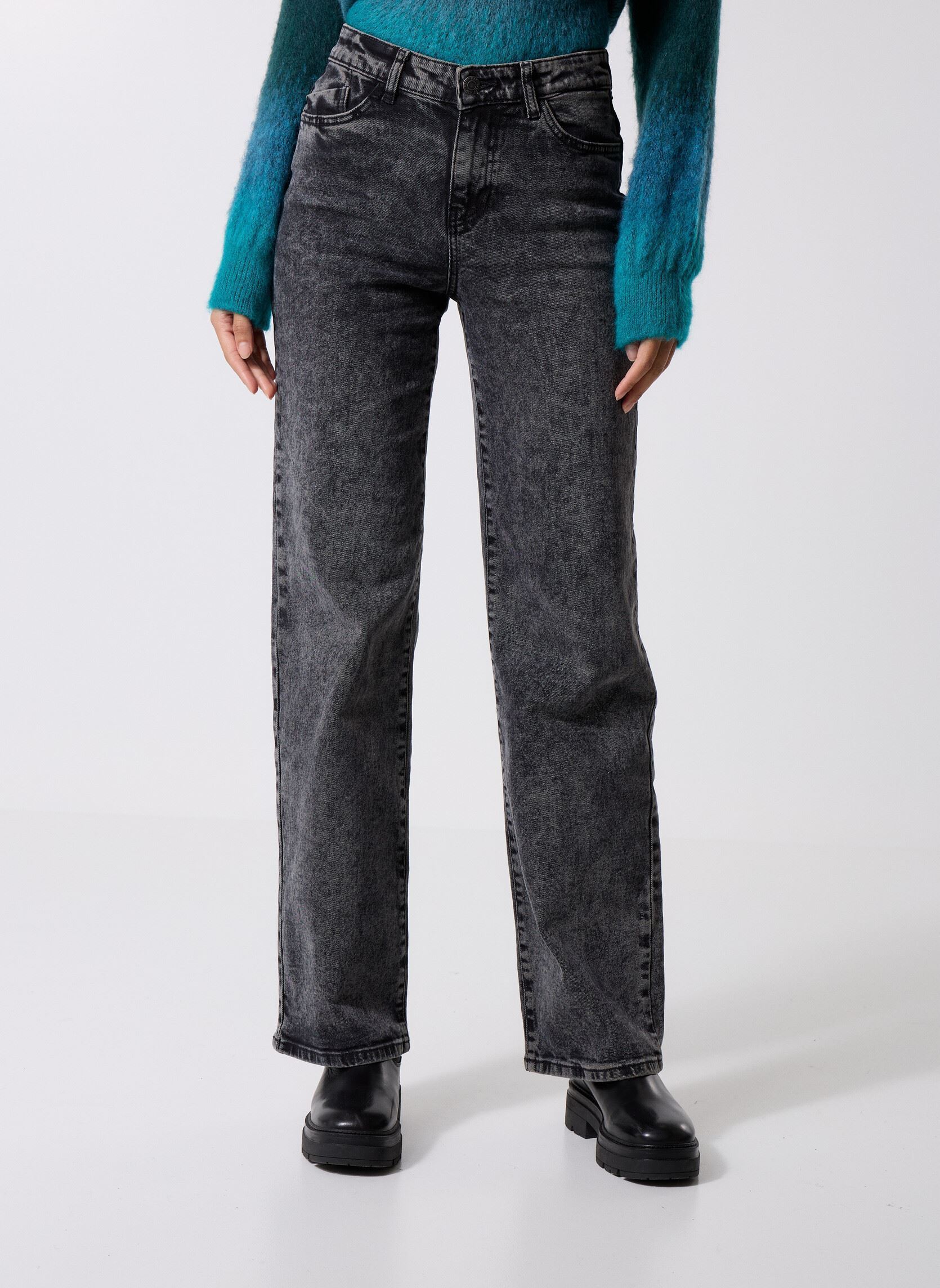 Rechte jeans / Straight Leg Jeans NMYOLANDA NW WIDE JEANS AZ391DG FWD NOOS dames grijs Noisy May Rechte jeans / Straight Leg Jeans NMYOLANDA NW WIDE JEANS AZ391DG FWD NOOS dames grijs Dark Grey Denim