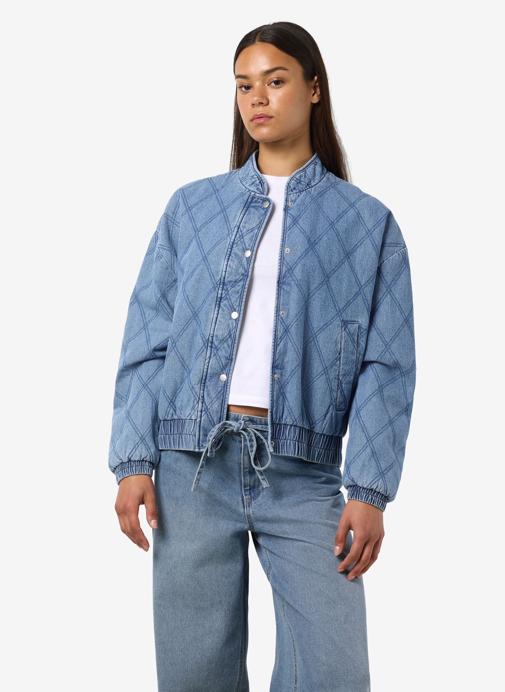 Jacken NMCLAIRE QUILT DENIM JACKET damen blau Noisy May Jacken NMCLAIRE QUILT DENIM JACKET damen blau Light Blue Denim