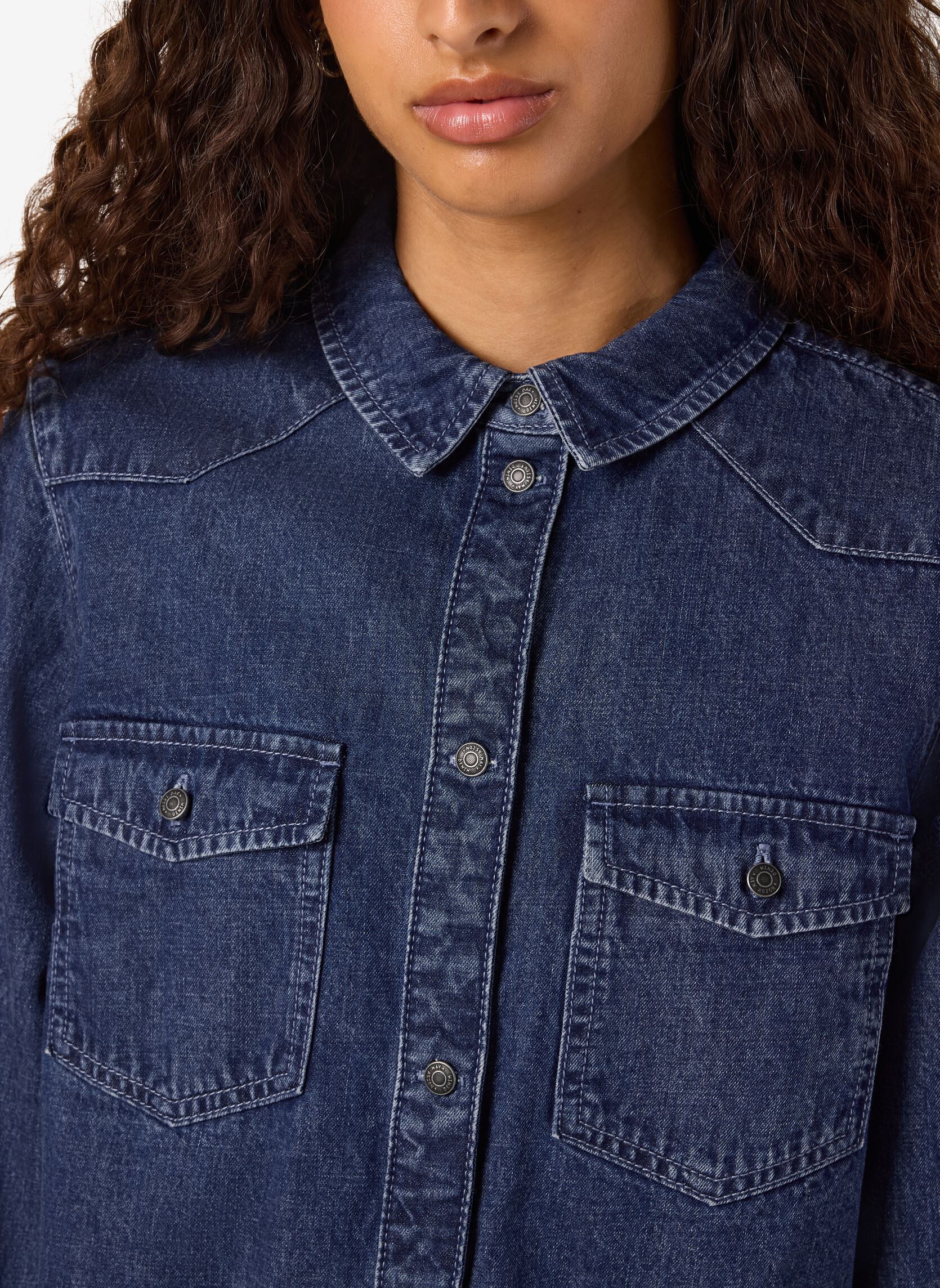 Camicie a maniche lunghe NMNEW SIGNE L/S DENIM SHIRT VI002MB NOOS donna blu Noisy May Camicie a maniche lunghe NMNEW SIGNE L/S DENIM SHIRT VI002MB NOOS donna blu Medium Blue Denim