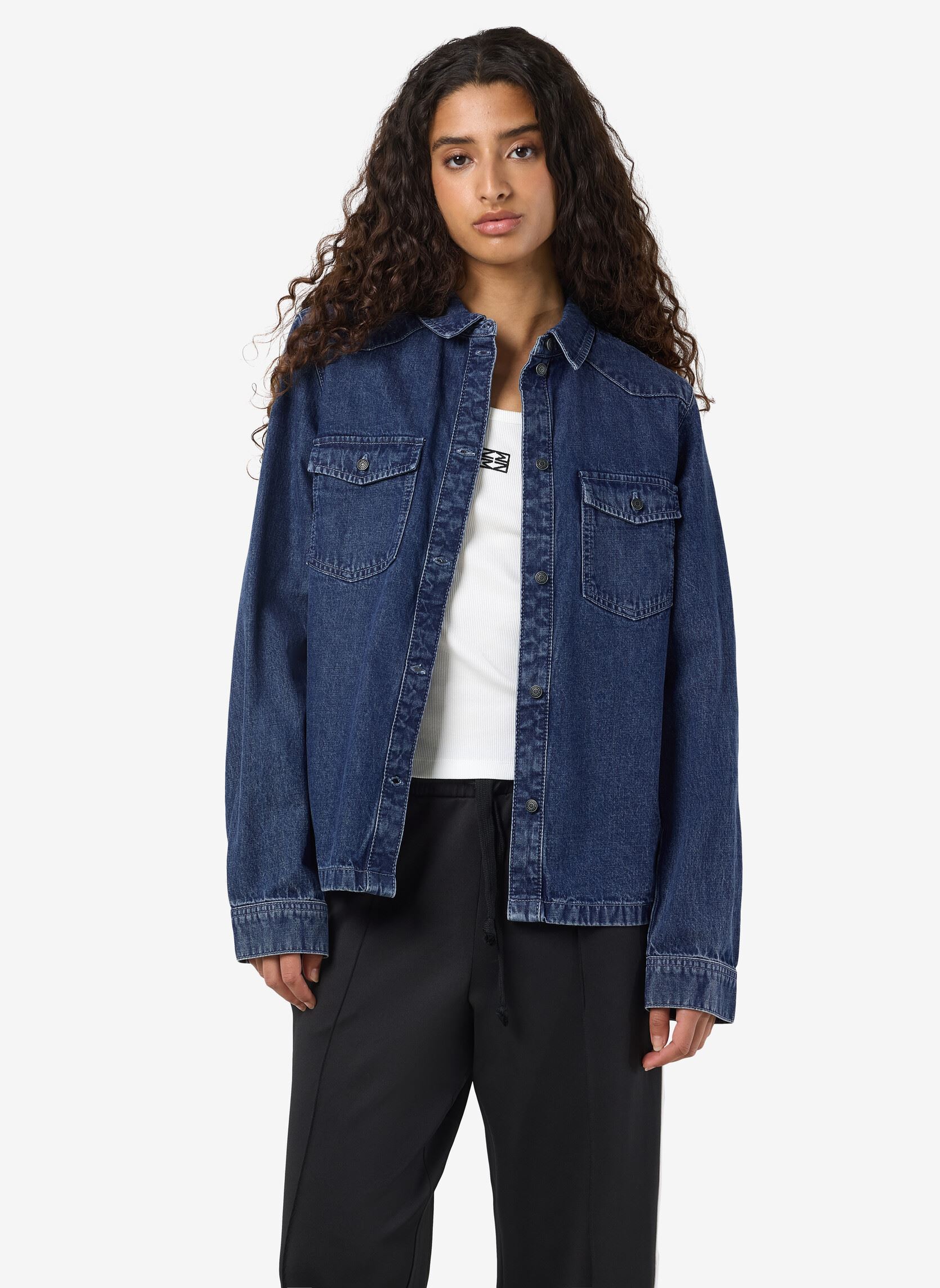 Camicie a maniche lunghe NMNEW SIGNE L/S DENIM SHIRT VI002MB NOOS donna blu Noisy May Camicie a maniche lunghe NMNEW SIGNE L/S DENIM SHIRT VI002MB NOOS donna blu Medium Blue Denim