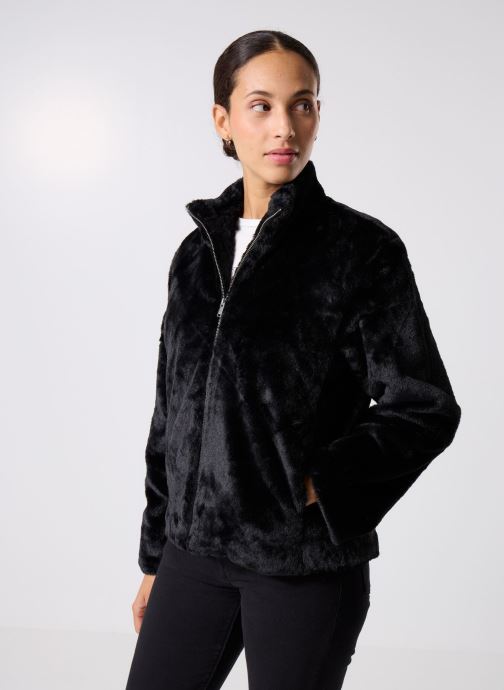 Noisy May Bontjassen NMSEOUL FUR JACKET DD dames zwart