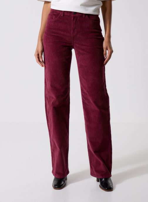 Noisy May Rechte broeken NMYOLANDA NW WIDE LEG CORDUROY NOOS dames bordeaux