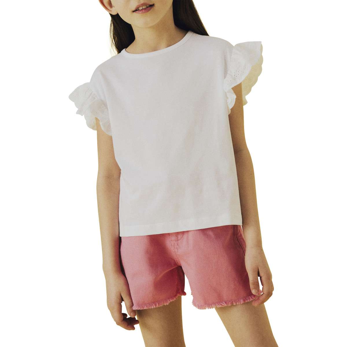 Tee-shirts T-shirt coton col rond fille blanc Name it Tee-shirts T-shirt coton col rond fille blanc Blanc