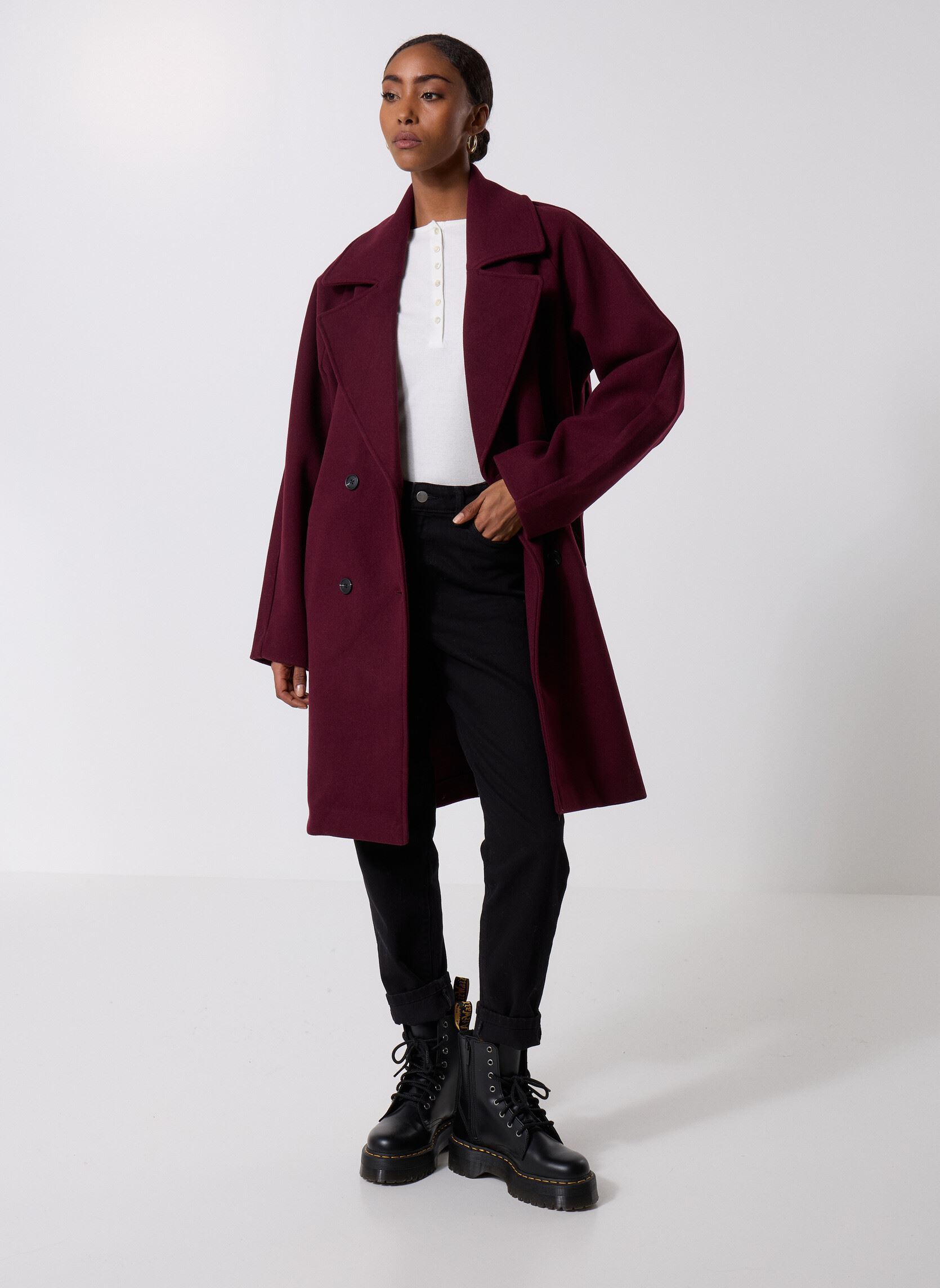 Mantels NMCICI OVERSIZED COAT BF dames bordeaux Noisy May Mantels NMCICI OVERSIZED COAT BF dames bordeaux Windsor wine