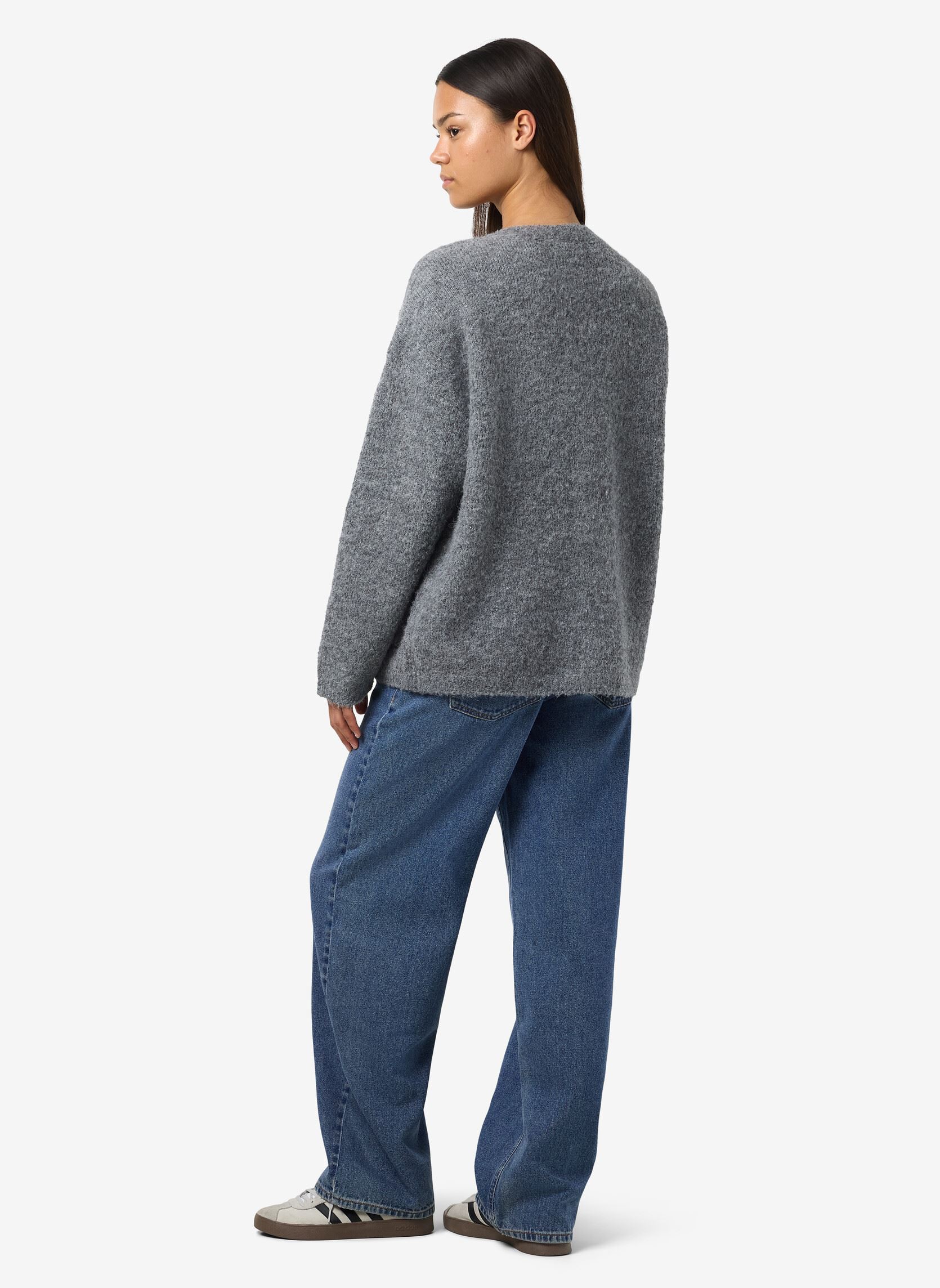Vesten NMDOLLY L/S KNIT CARDIGAN FWD NOOS dames grijs Noisy May Vesten NMDOLLY L/S KNIT CARDIGAN FWD NOOS dames grijs Medium Grey Melange