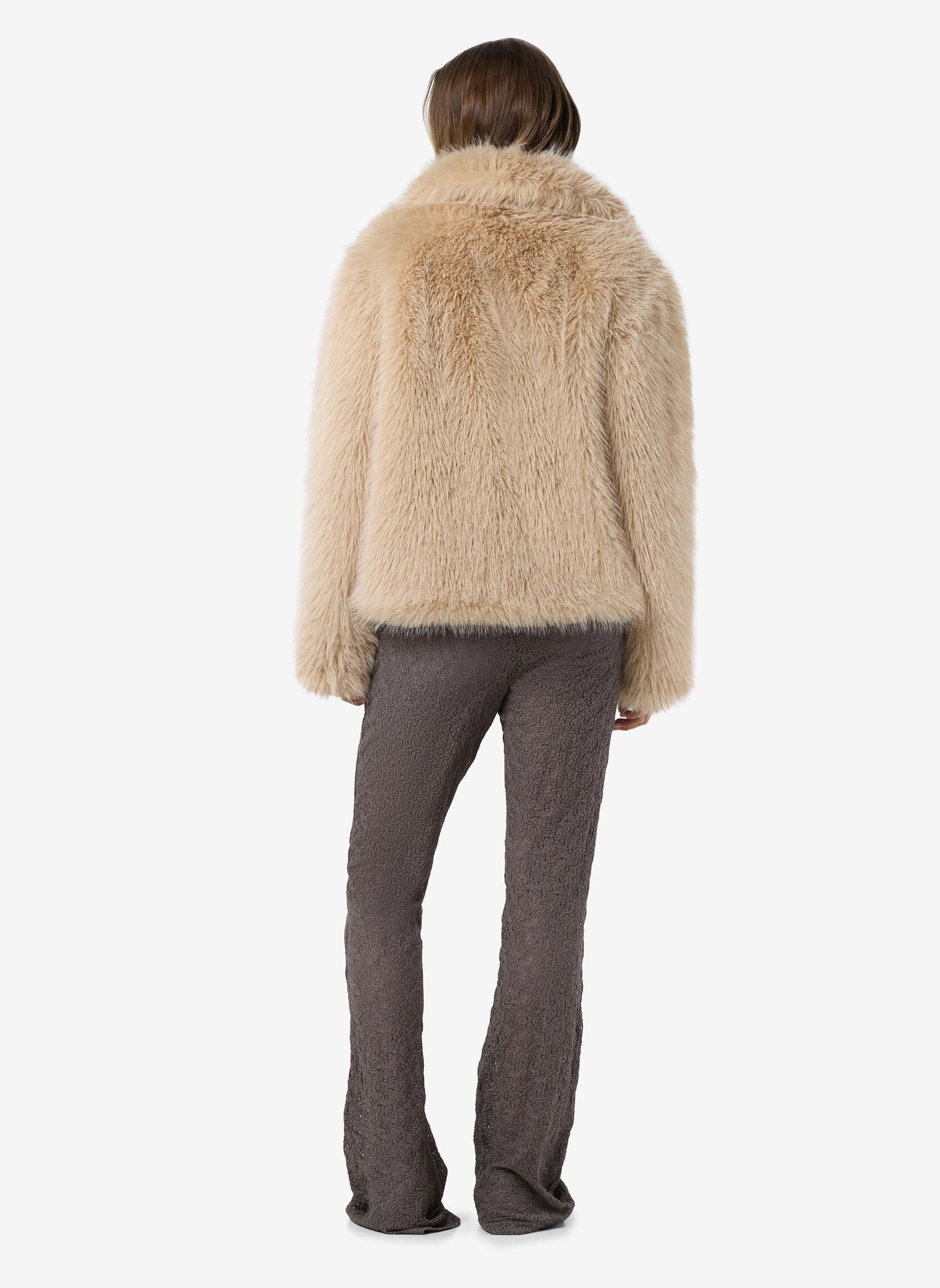 Pelzmäntel NMEVIE L/S FUR JACKET damen beige Noisy May Pelzmäntel NMEVIE L/S FUR JACKET damen beige Oatmeal