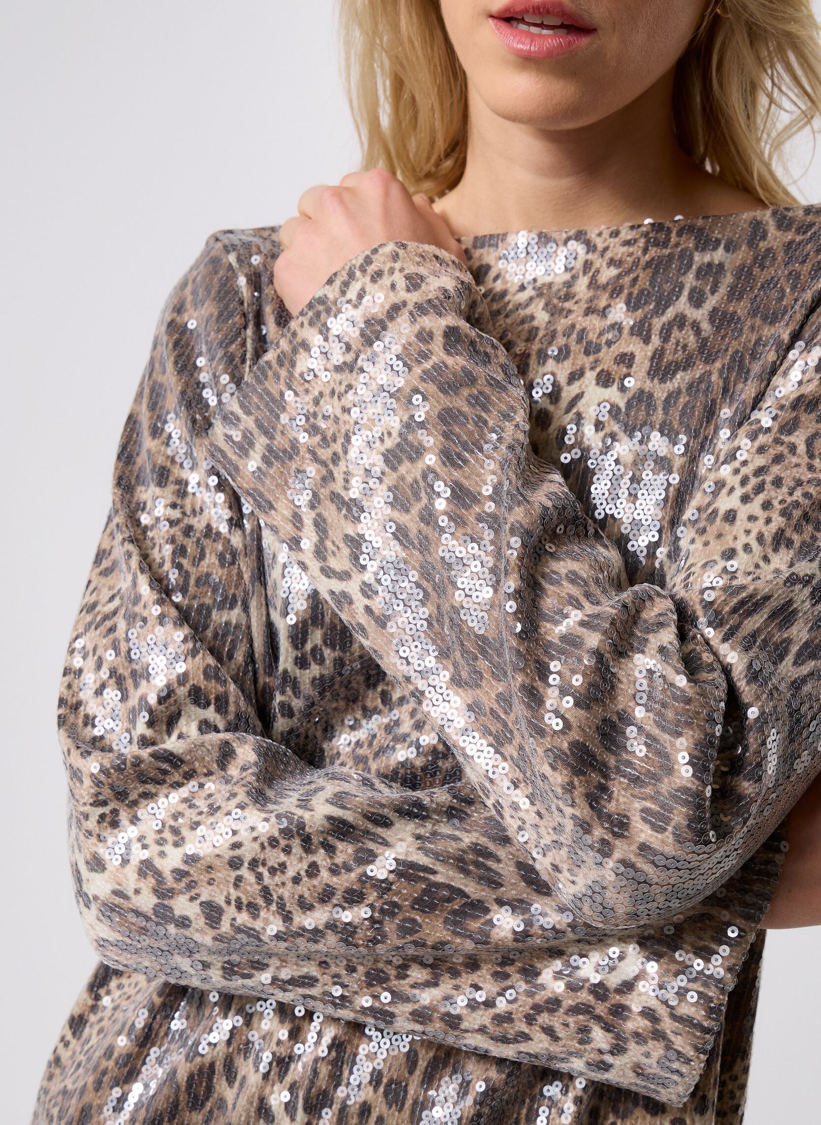 Jurken NMJESSY L/S MINI SEQUIN DRESS JRS dames zilver Noisy May Jurken NMJESSY L/S MINI SEQUIN DRESS JRS dames zilver SILVER MINK