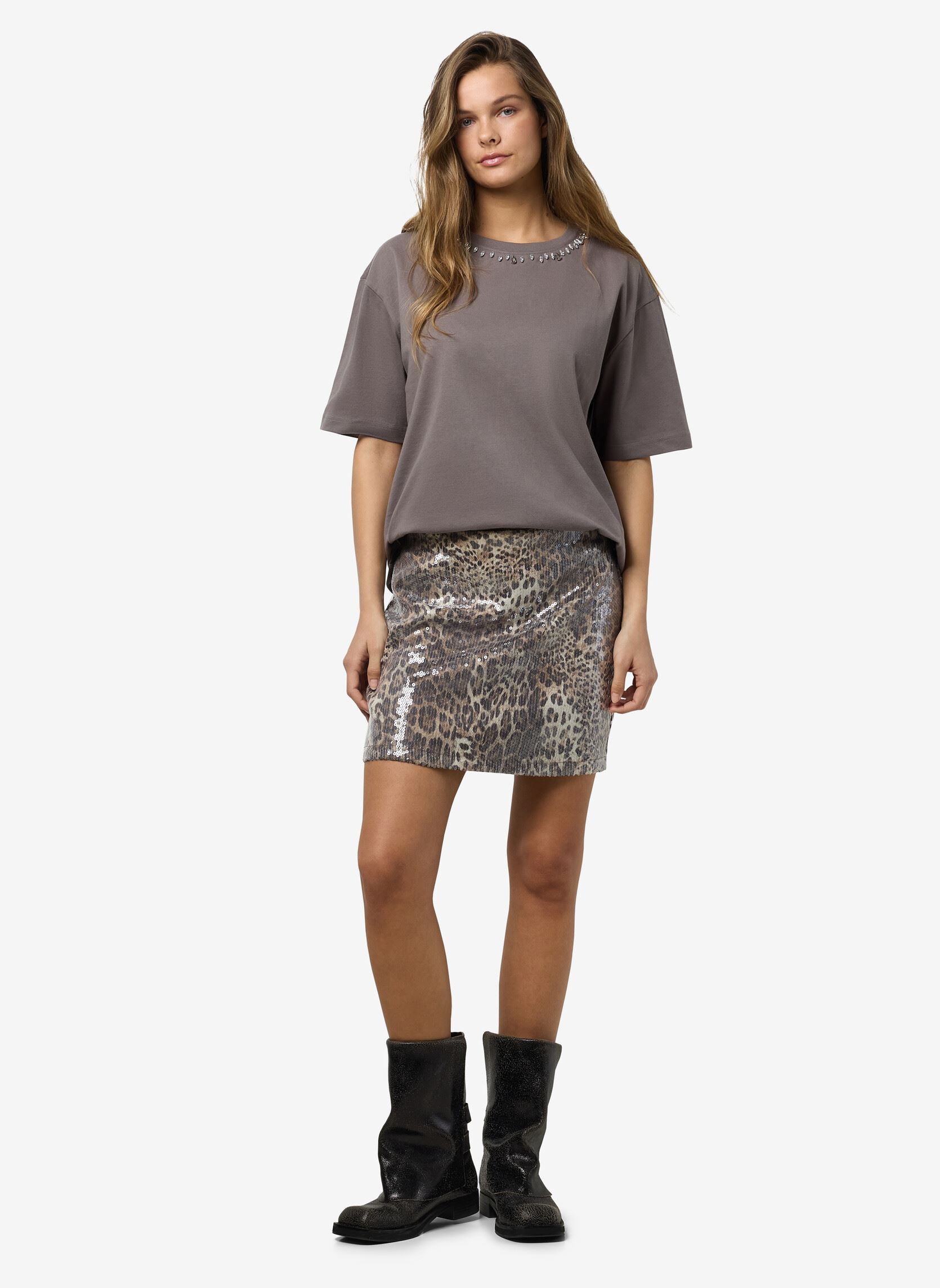 Korte rokken NMJESSY SHORT SEQUIN SKIRT JRS dames zilver Noisy May Korte rokken NMJESSY SHORT SEQUIN SKIRT JRS dames zilver Silver Mink
