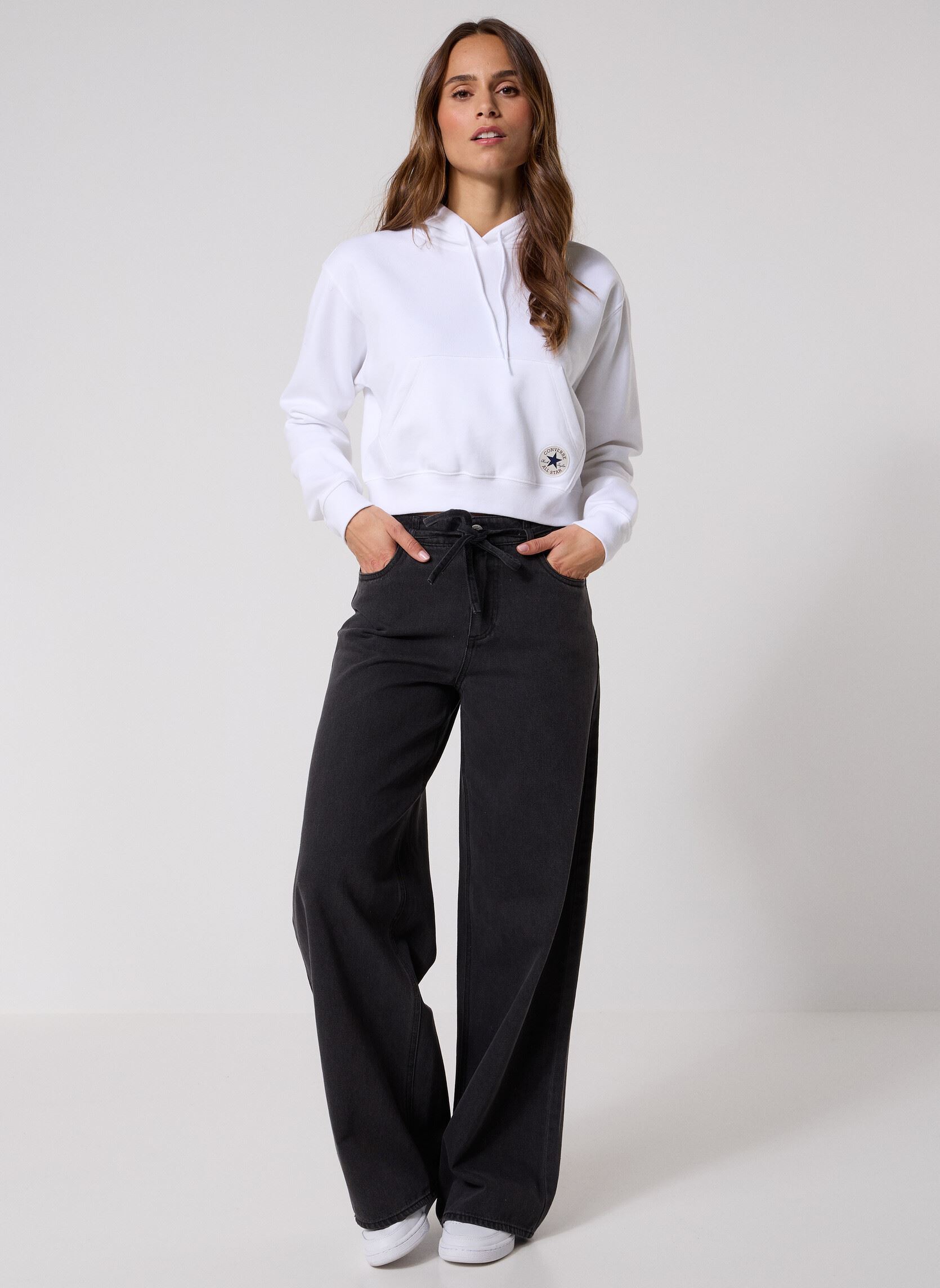 Wijde jeans / Flared Jeans NMMAISY NW BELT LOOSE JEANS BS032DG dames grijs Noisy May Wijde jeans / Flared Jeans NMMAISY NW BELT LOOSE JEANS BS032DG dames grijs Dark Grey Denim