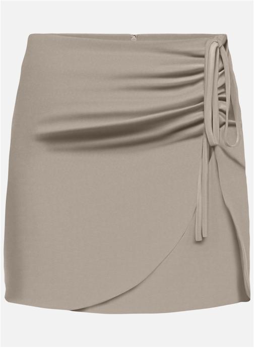 Jupe droite mi-longue unie - Beige