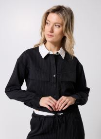 Lange mouw overhemden NMDALLAS L/S CROP PINSTRIPE SHIRT FWD dames zwart