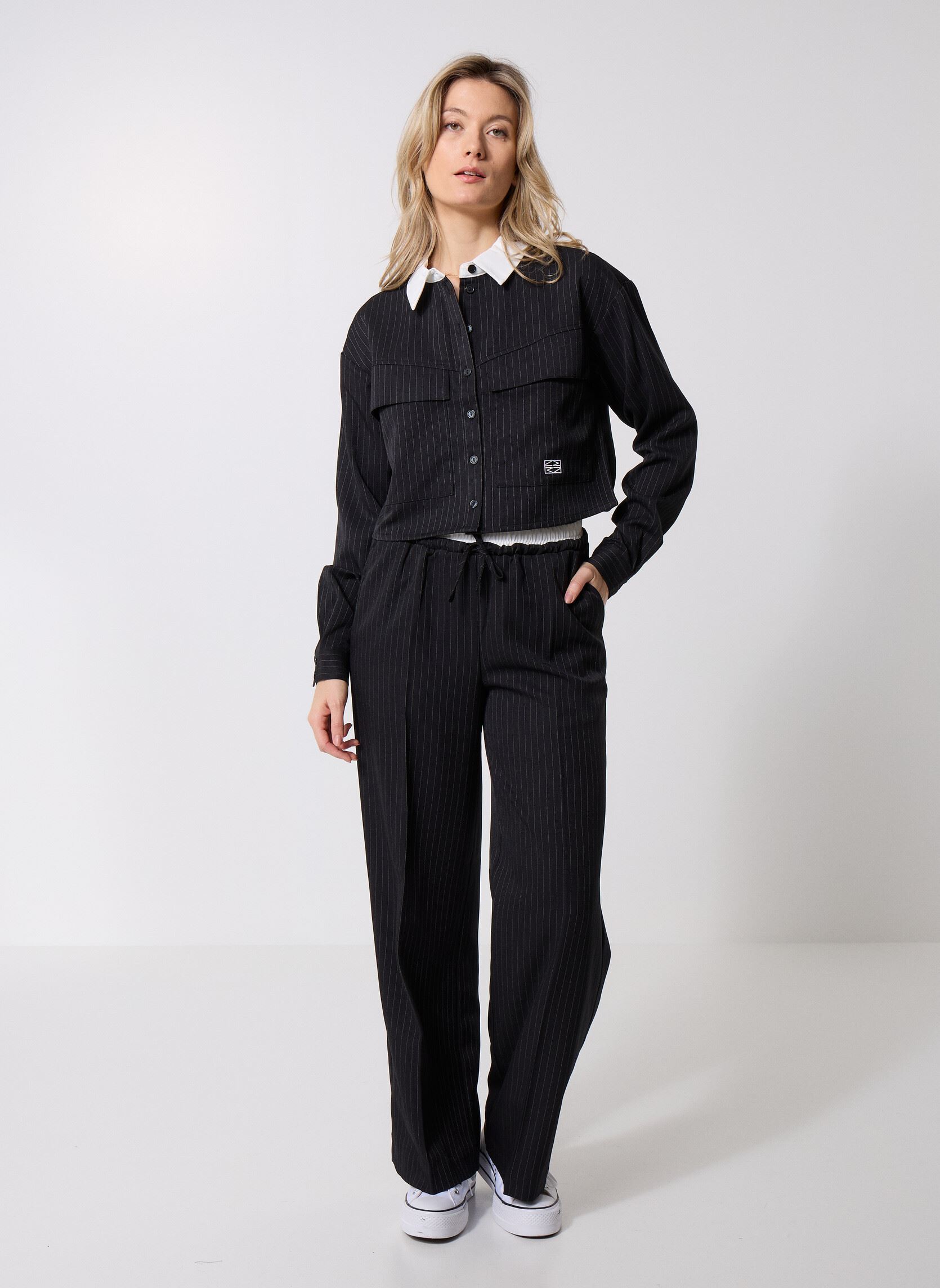 Straight Leg Hosen NMDALLAS NW PINSTRIPE BOXER PANTS FWD damen schwarz Noisy May Straight Leg Hosen NMDALLAS NW PINSTRIPE BOXER PANTS FWD damen schwarz Black