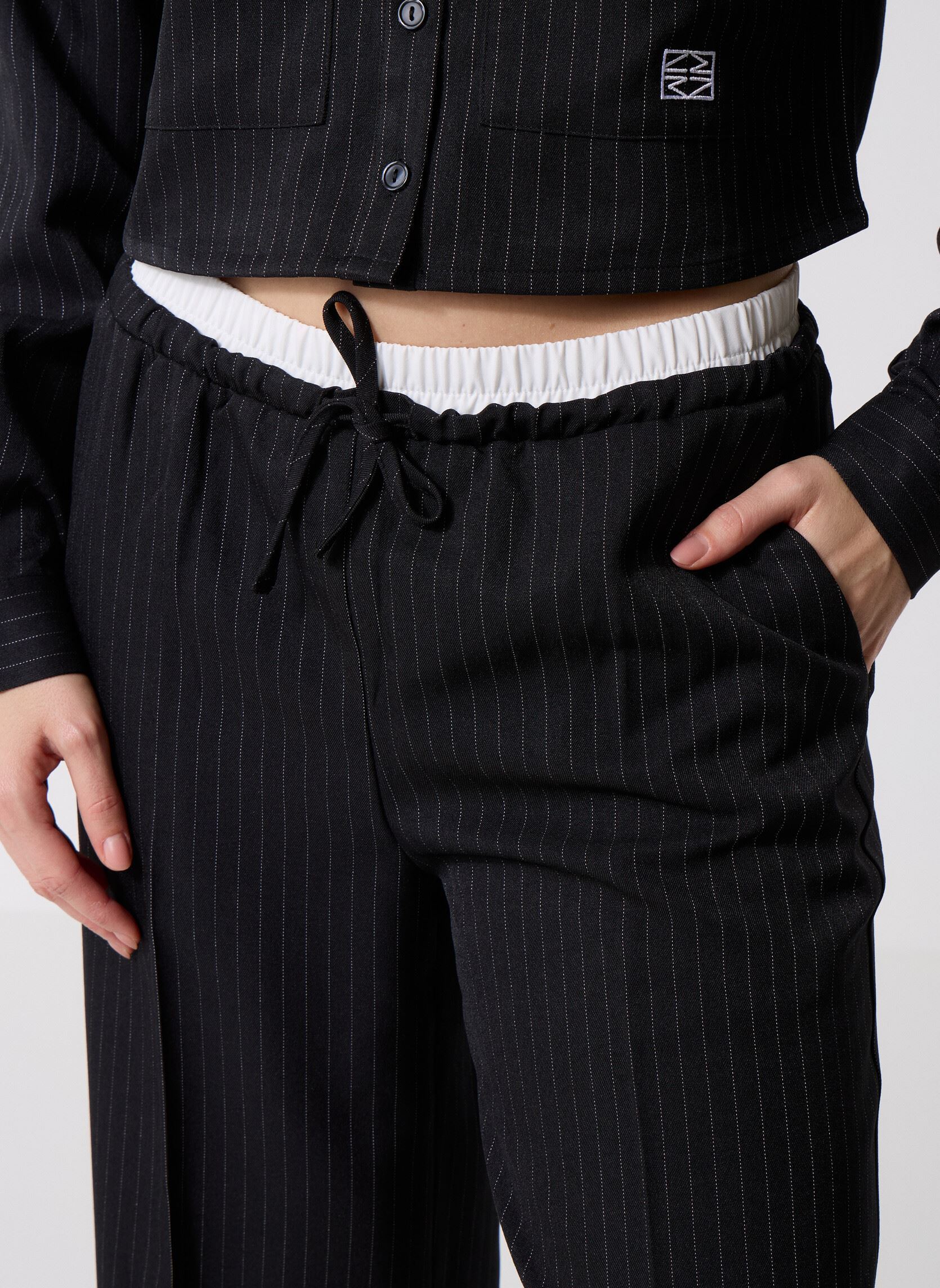 Straight Leg Hosen NMDALLAS NW PINSTRIPE BOXER PANTS FWD damen schwarz Noisy May Straight Leg Hosen NMDALLAS NW PINSTRIPE BOXER PANTS FWD damen schwarz Black