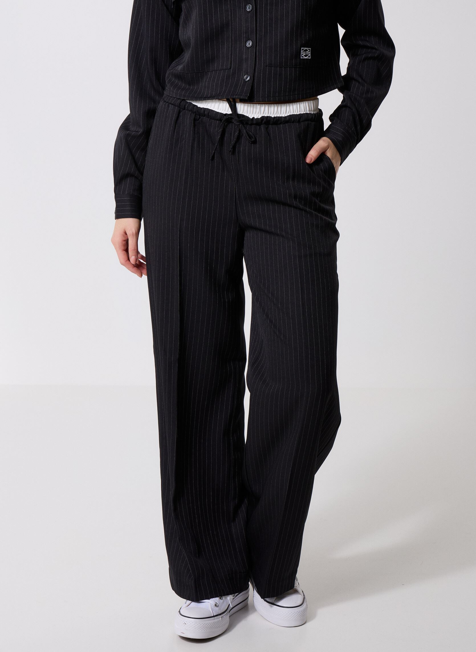 Straight Leg Hosen NMDALLAS NW PINSTRIPE BOXER PANTS FWD damen schwarz Noisy May Straight Leg Hosen NMDALLAS NW PINSTRIPE BOXER PANTS FWD damen schwarz Black