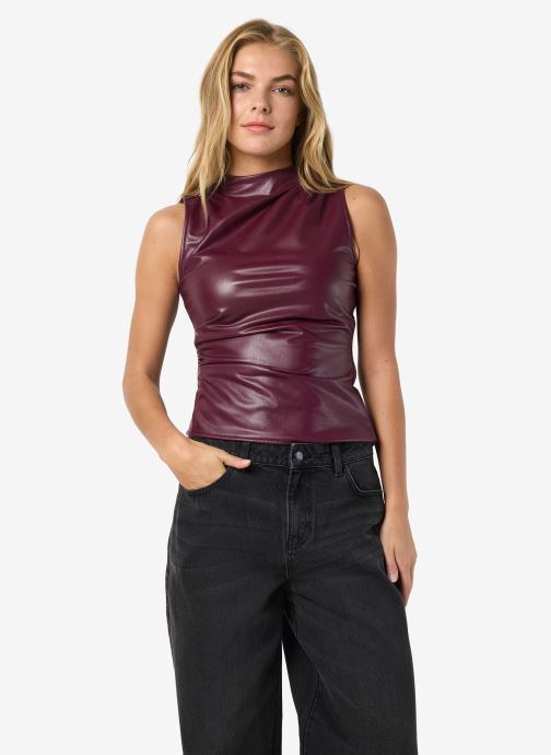 Noisy May Tops NMDANDY PU S/L TOP dames bordeaux
