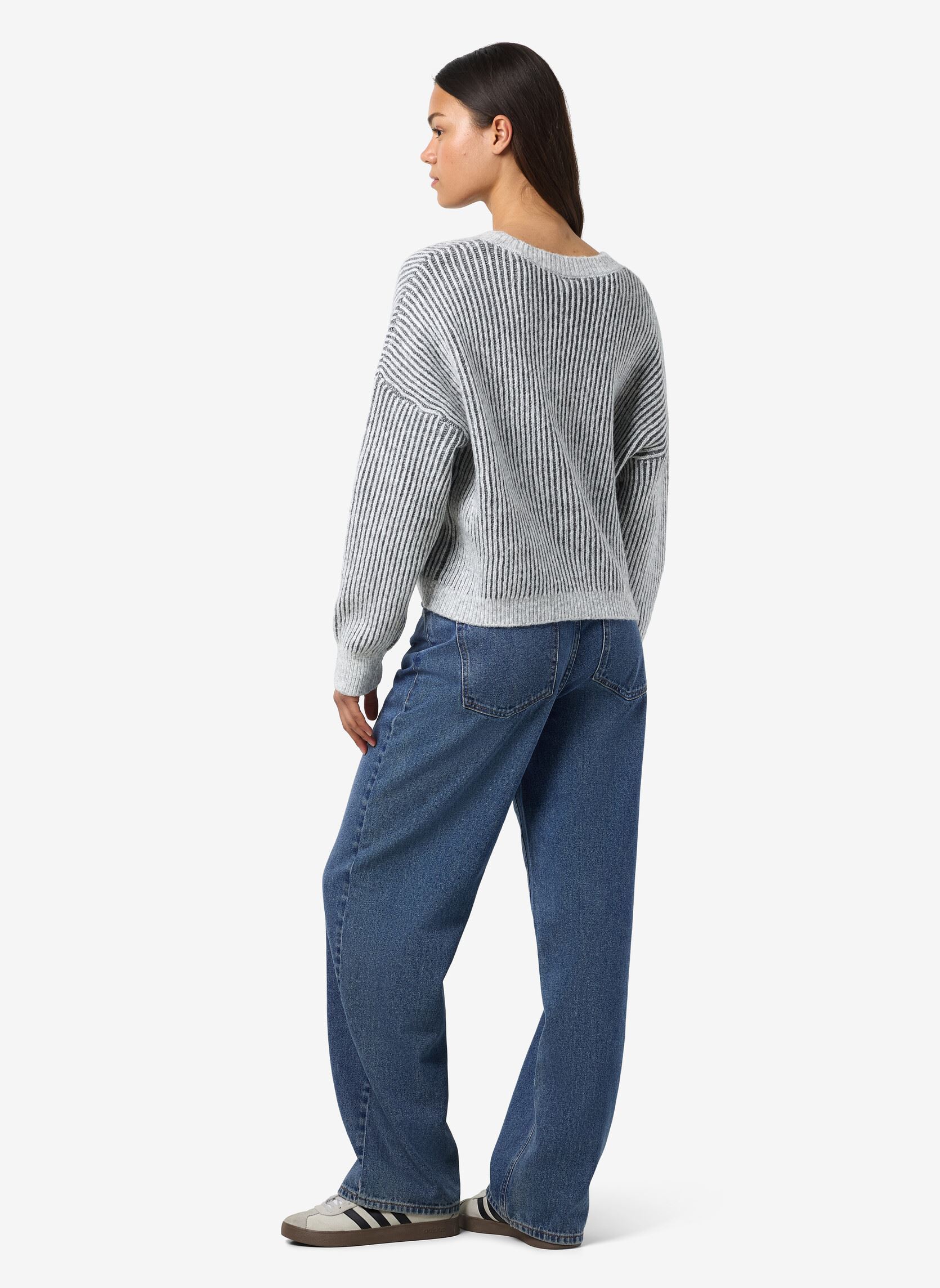 Vesten NMDIMI L/S V-NECK KNIT CARDIGAN FWD dames grijs Noisy May Vesten NMDIMI L/S V-NECK KNIT CARDIGAN FWD dames grijs Light Grey Melange