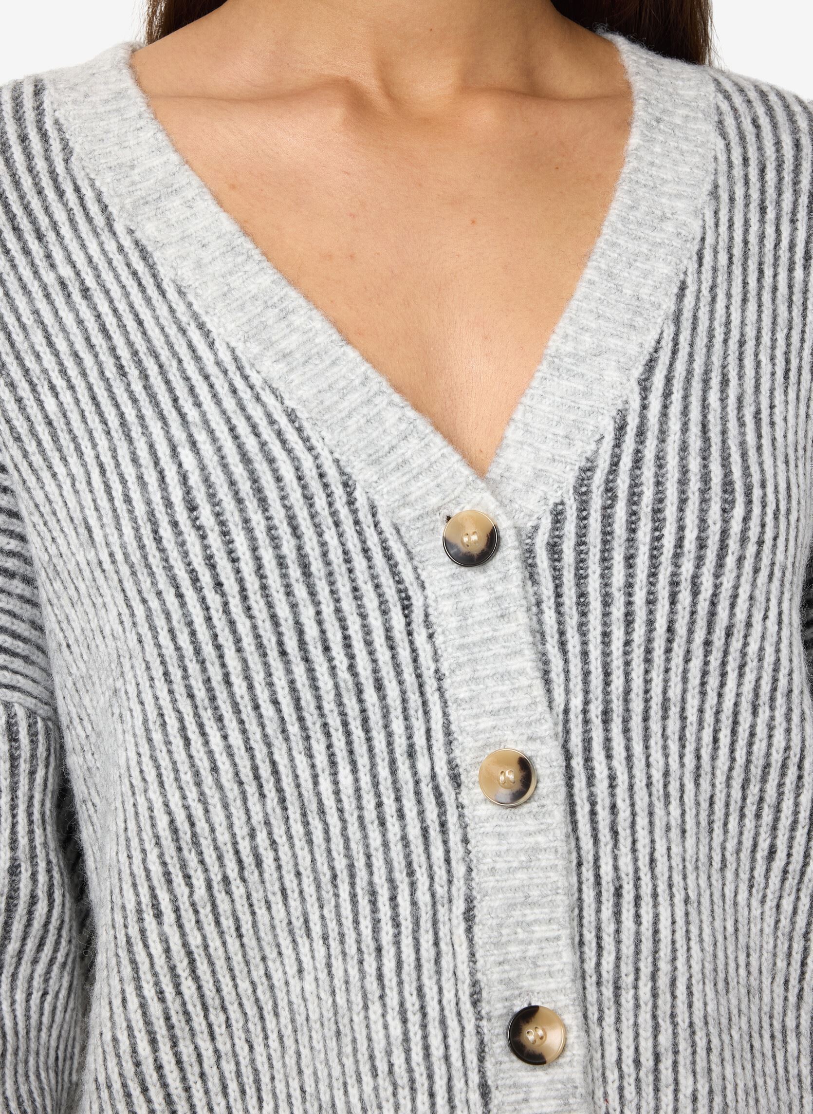Vesten NMDIMI L/S V-NECK KNIT CARDIGAN FWD dames grijs Noisy May Vesten NMDIMI L/S V-NECK KNIT CARDIGAN FWD dames grijs Light Grey Melange