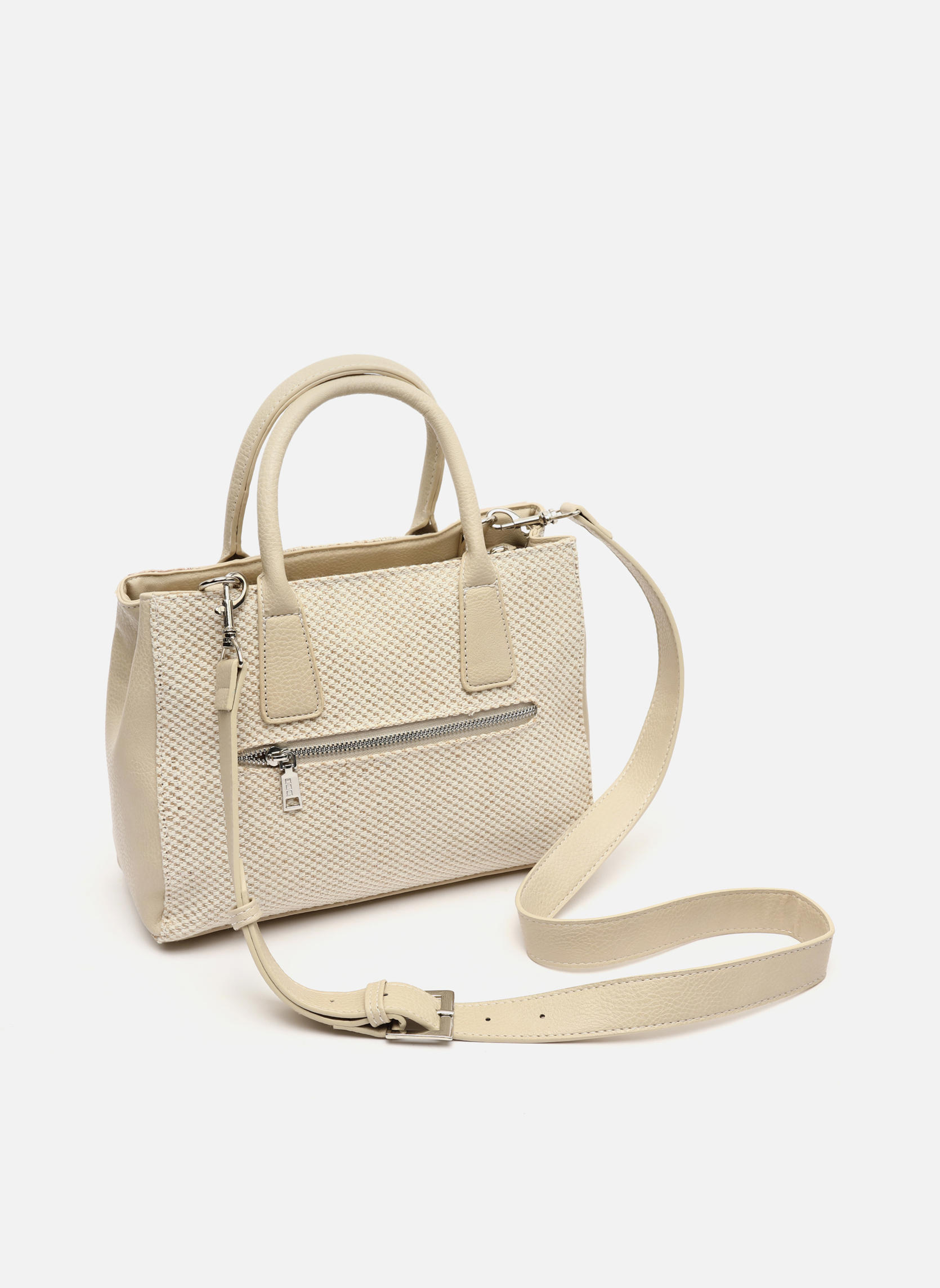 Sac à Main Bandoulière En Raphia Tressé Main - Couleur Ecru/fauve - 30 Cm - Neuf Avec étiquettes