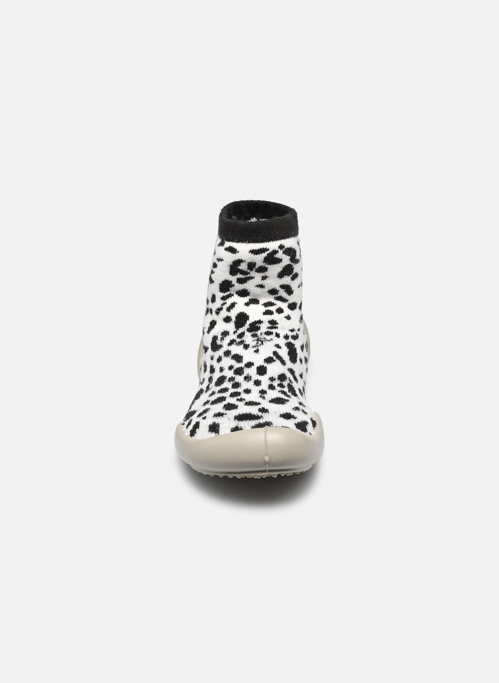 Hausschuhe Léopard jungen weiß Collégien Hausschuhe Léopard jungen weiß NOIR / BLANC
