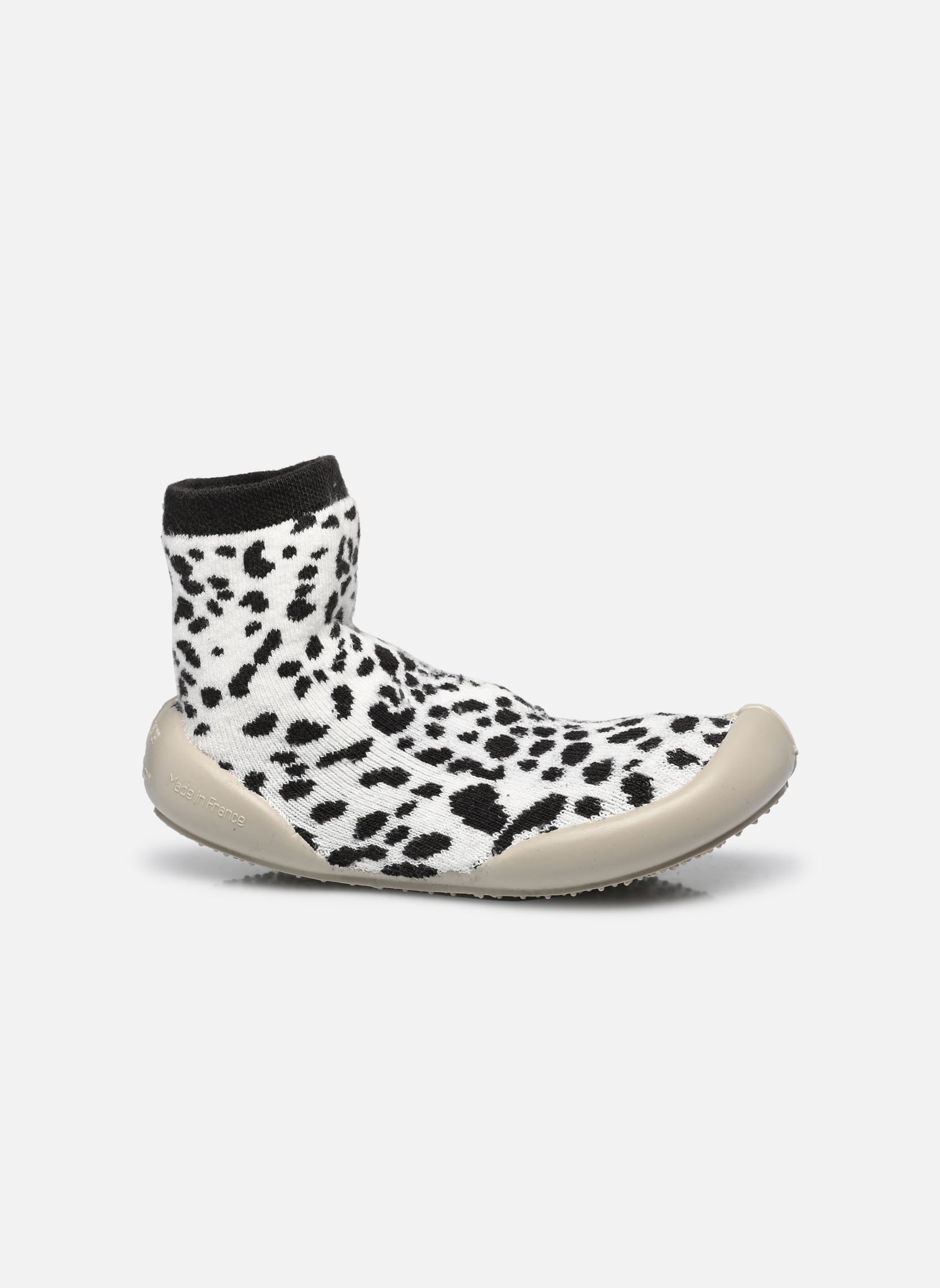 Hausschuhe Léopard jungen weiß Collégien Hausschuhe Léopard jungen weiß NOIR / BLANC