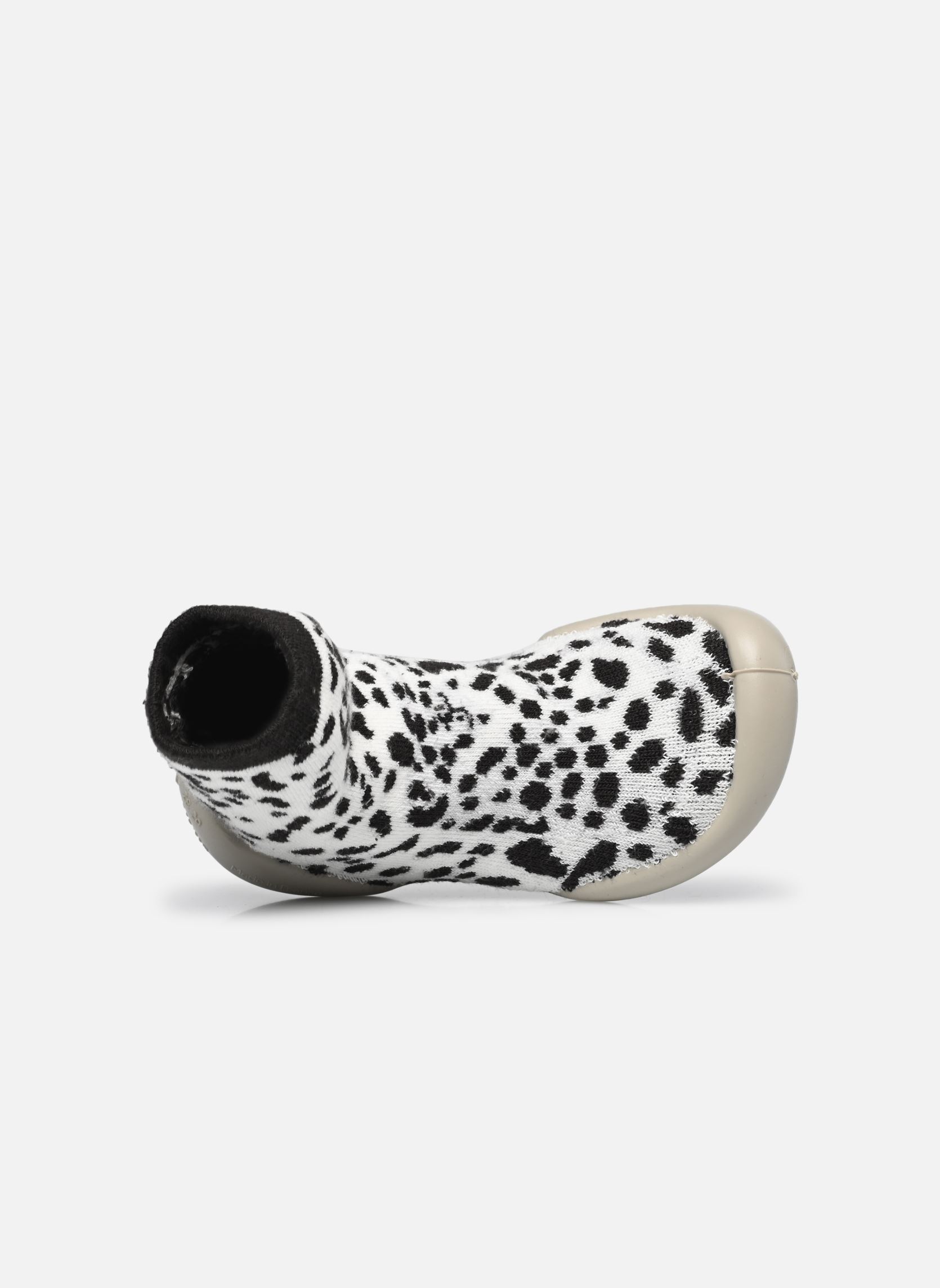 Hausschuhe Léopard jungen weiß Collégien Hausschuhe Léopard jungen weiß NOIR / BLANC