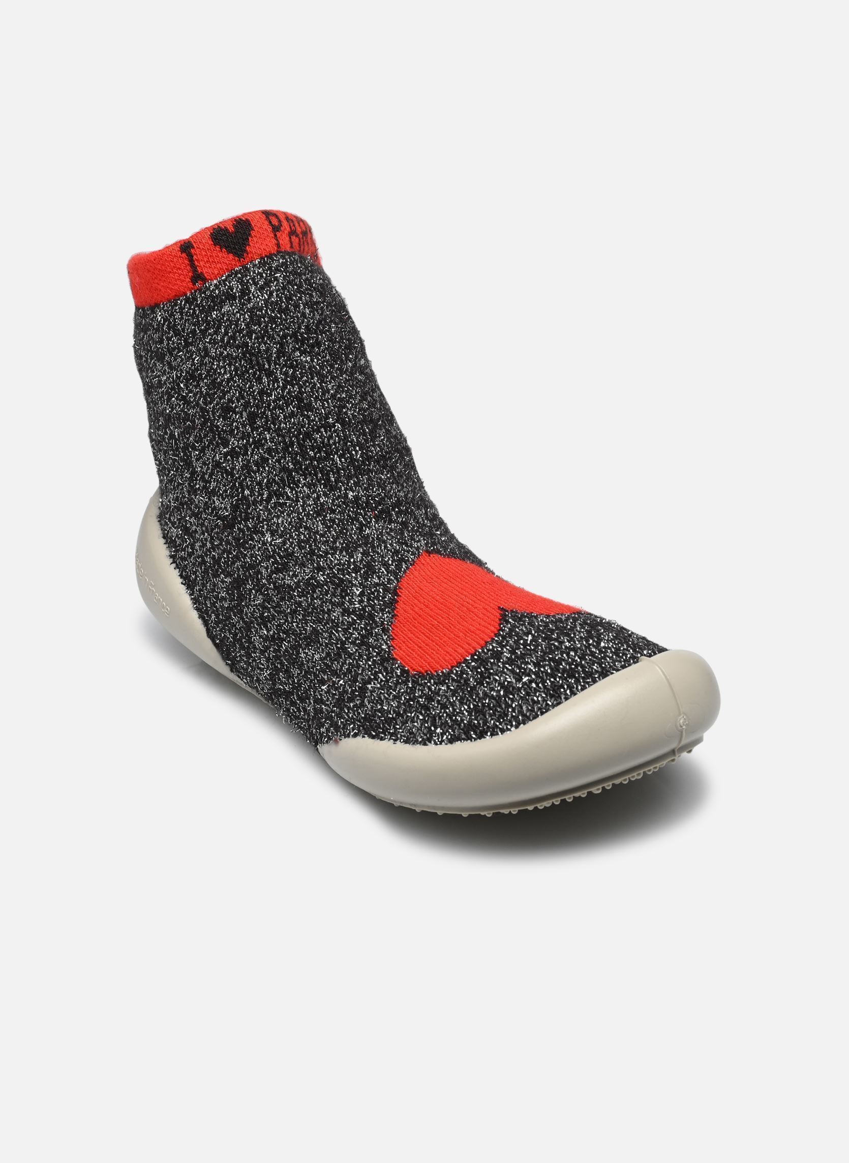 Chaussons Paris fille gris Collégien Chaussons Paris fille gris GRIS / ROUGE K