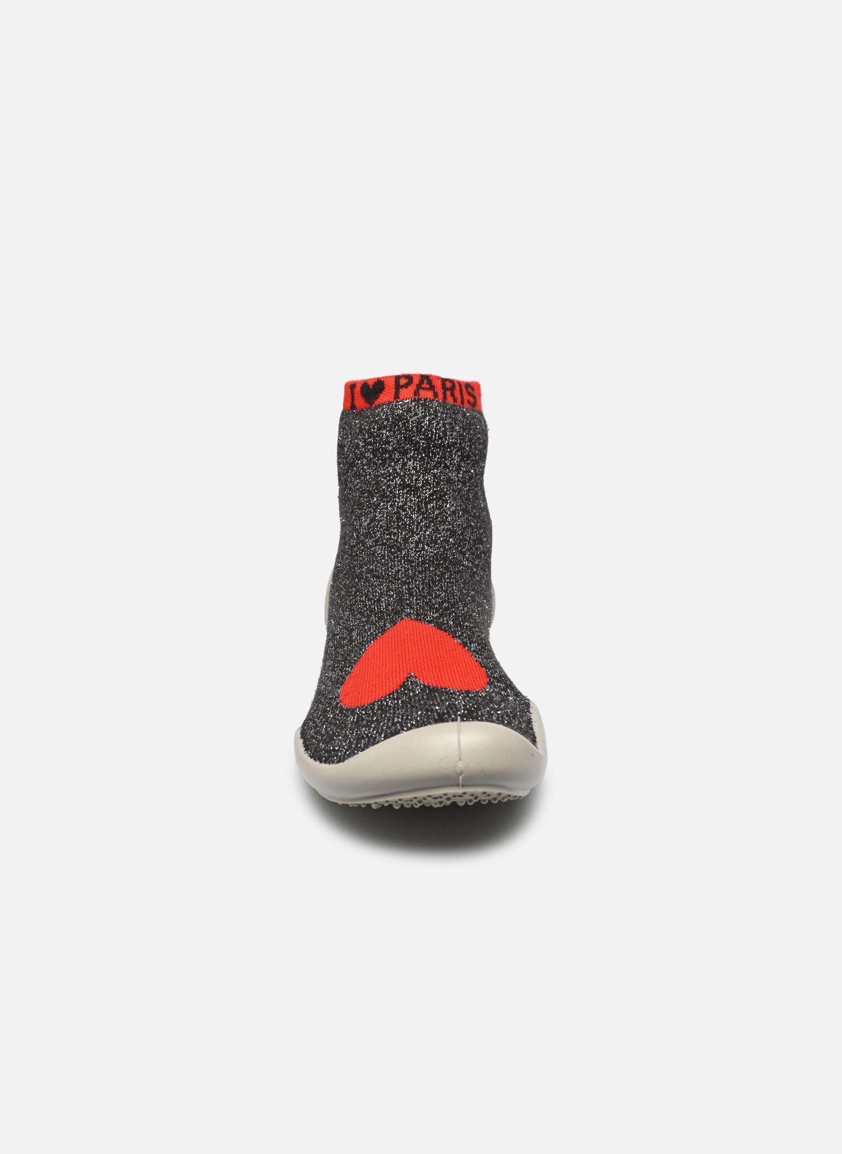 Chaussons Paris femme gris Collégien Chaussons Paris femme gris GRIS / ROUGE F