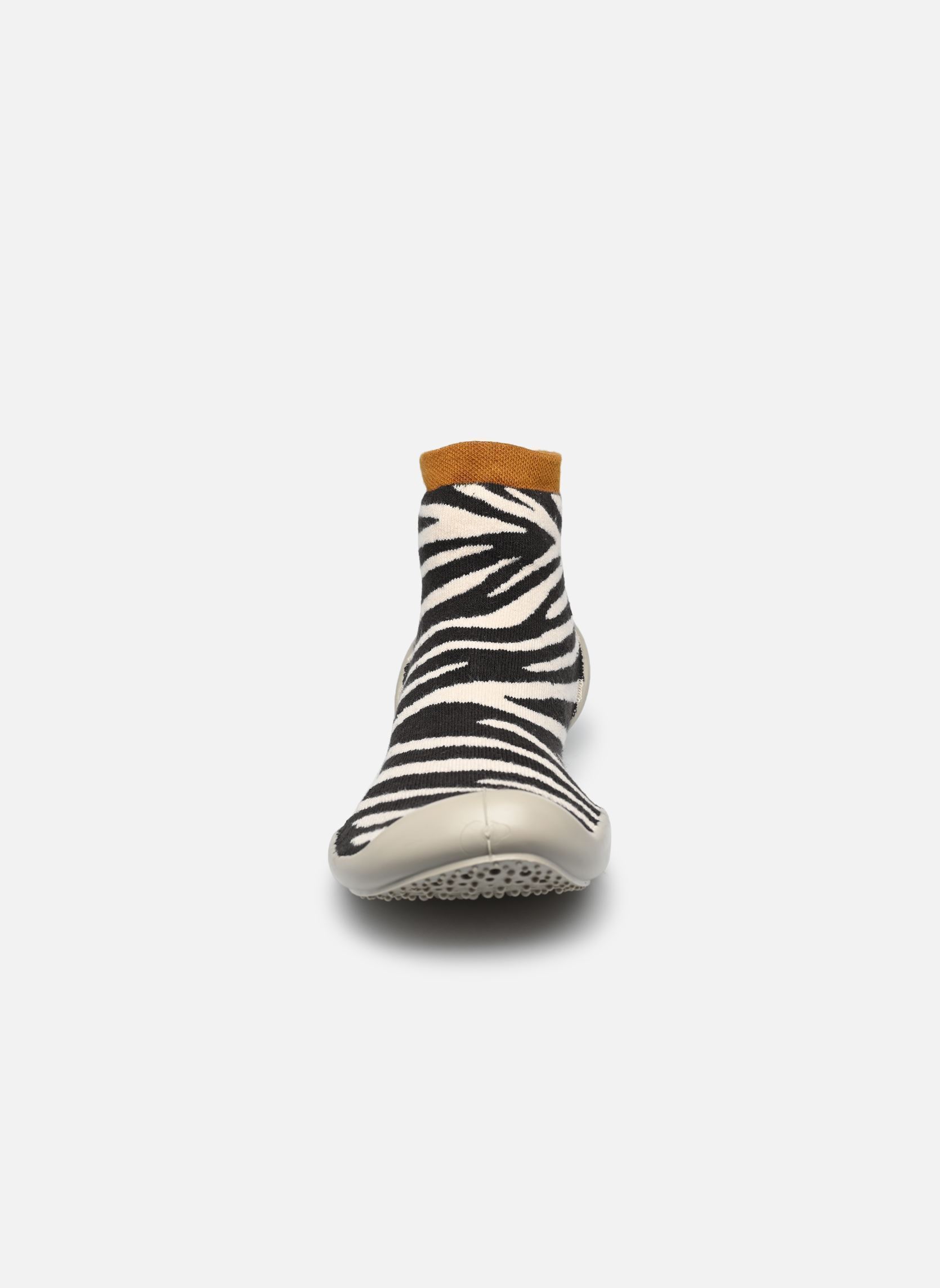Chaussons Zebra femme noir Collégien Chaussons Zebra femme noir NOIR / BLANC
