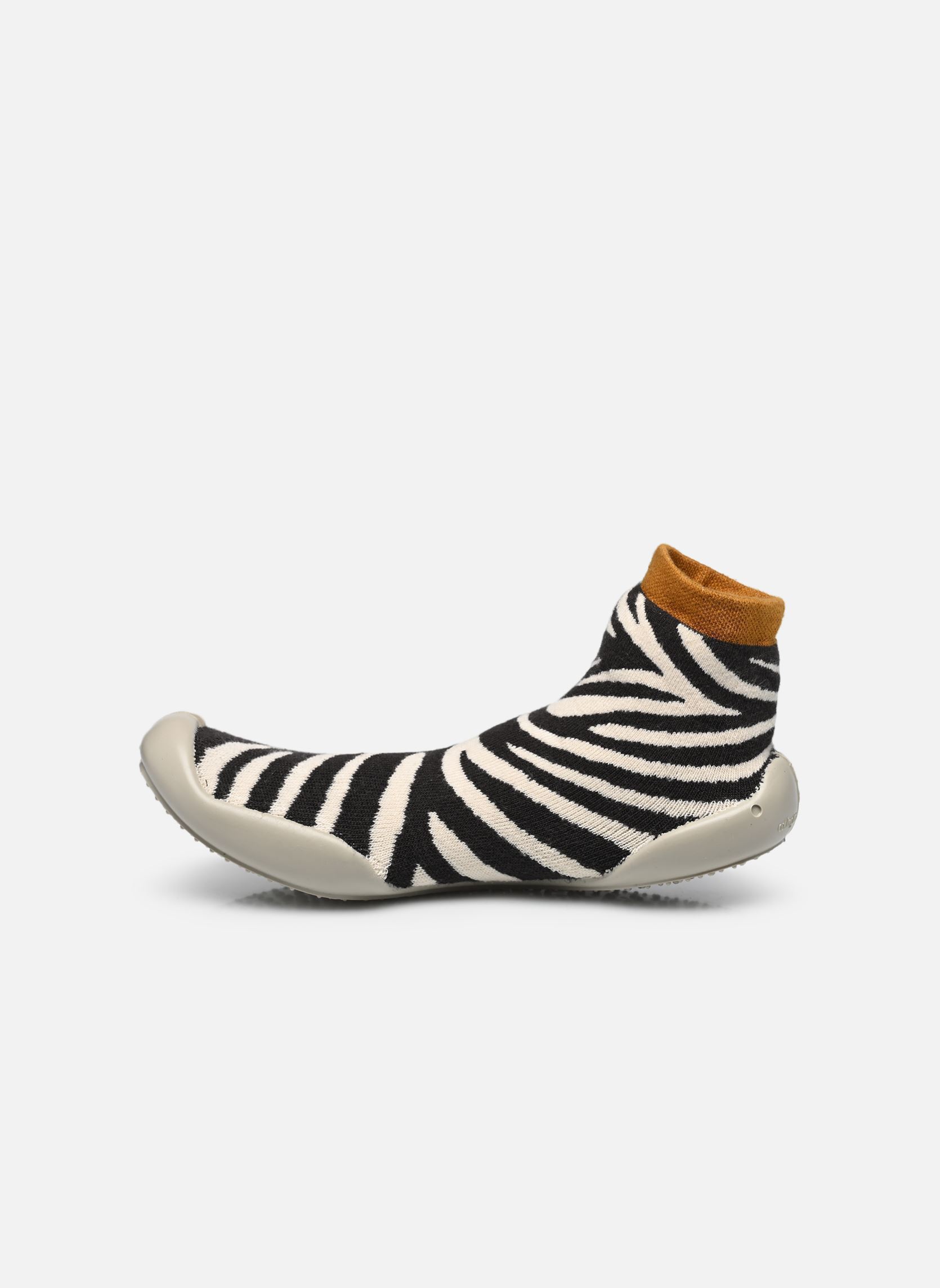 Chaussons Zebra femme noir Collégien Chaussons Zebra femme noir NOIR / BLANC