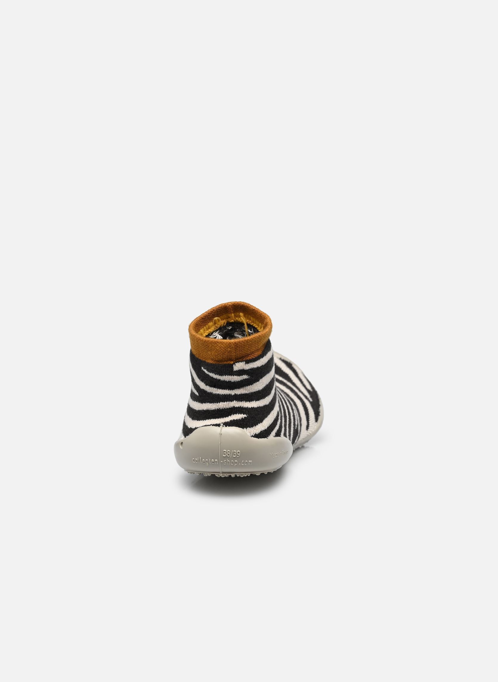 Chaussons Zebra femme noir Collégien Chaussons Zebra femme noir NOIR / BLANC