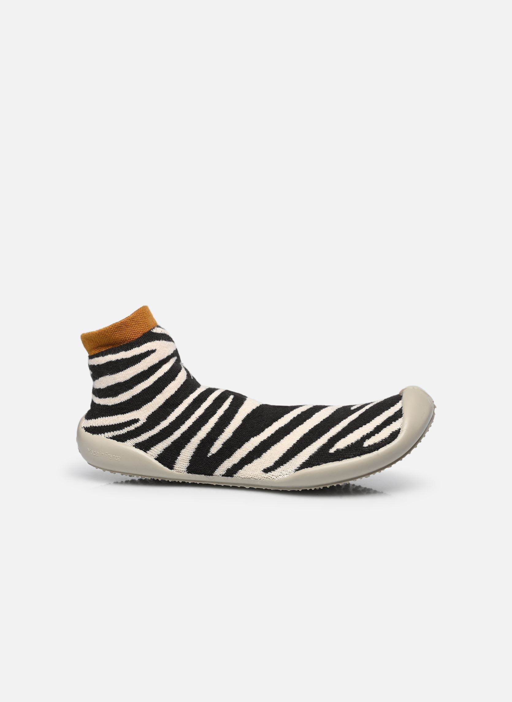 Chaussons Zebra femme noir Collégien Chaussons Zebra femme noir NOIR / BLANC