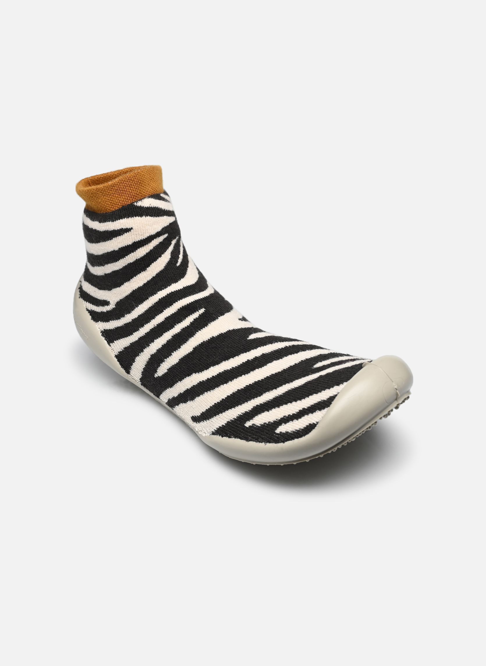 Chaussons Zebra femme noir Collégien Chaussons Zebra femme noir NOIR / BLANC