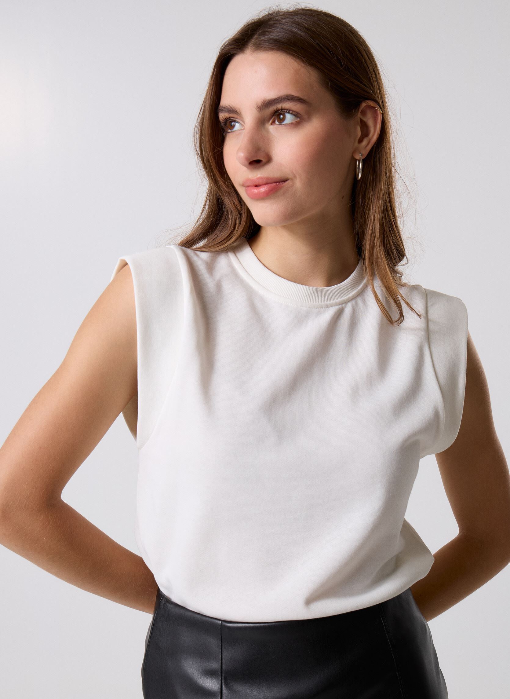 Tops Pcchilli Summer Sl Cut Out Top Jrs Bc femme blanc Pieces Tops Pcchilli Summer Sl Cut Out Top Jrs Bc femme blanc Cloud Dancer
