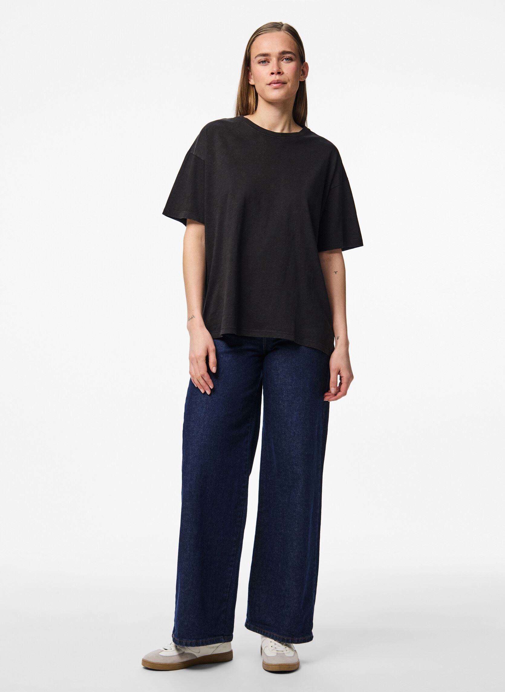 T-shirts met korte mouwen Pceloise Ss Washed Tee Jrs Noos Bc dames zwart Pieces T-shirts met korte mouwen Pceloise Ss Washed Tee Jrs Noos Bc dames zwart Black