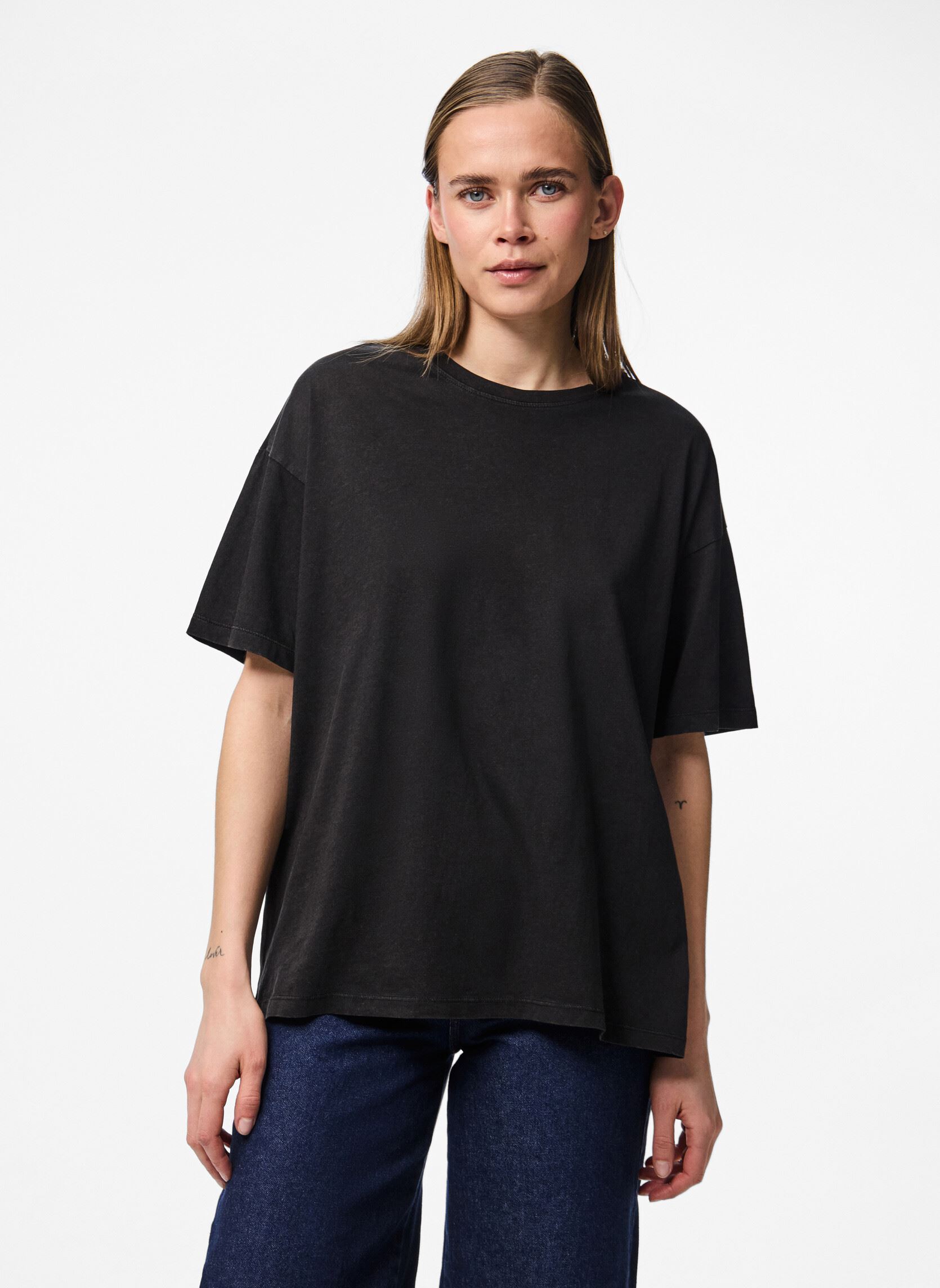 T-shirts met korte mouwen Pceloise Ss Washed Tee Jrs Noos Bc dames zwart Pieces T-shirts met korte mouwen Pceloise Ss Washed Tee Jrs Noos Bc dames zwart Black