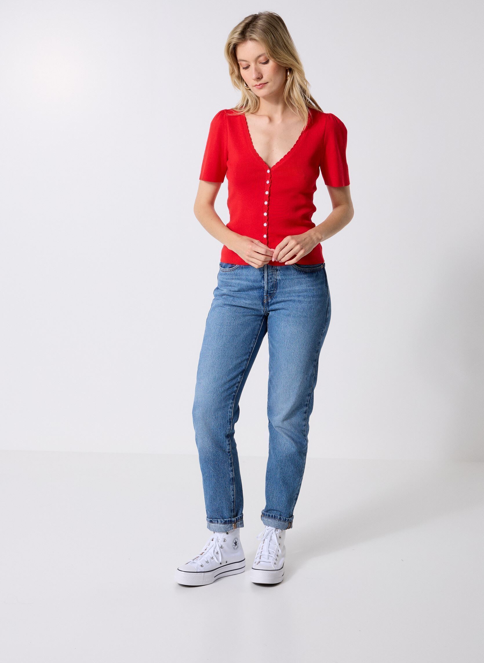 Pullover Pcjuline Ss Knit Cardigan Bc damen rot Pieces Pullover Pcjuline Ss Knit Cardigan Bc damen rot GOJI BERRY