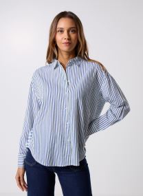 Chemises manches longues Pcjavier Ls Colorblock Shirt Wvn Fc Bc femme blanc