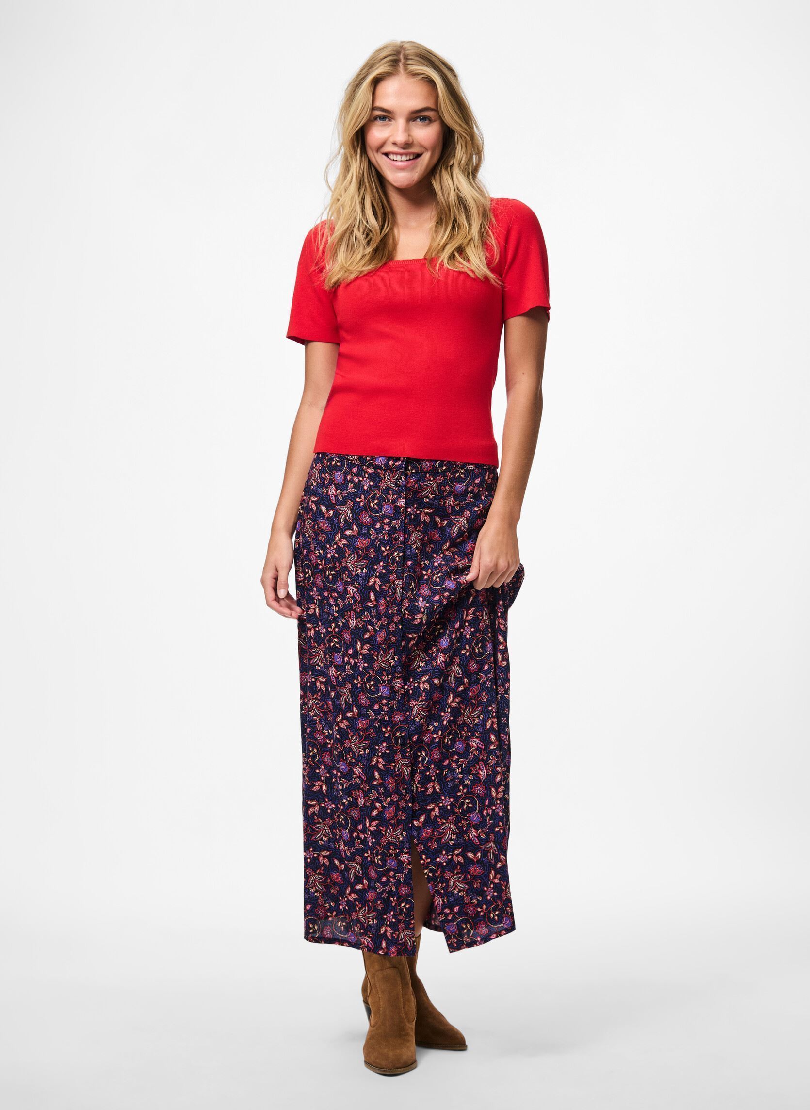 Midi-Röcke Pcjinera Mw Midi Skirt Wvn Bc damen schwarz Pieces Midi-Röcke Pcjinera Mw Midi Skirt Wvn Bc damen schwarz BLACK