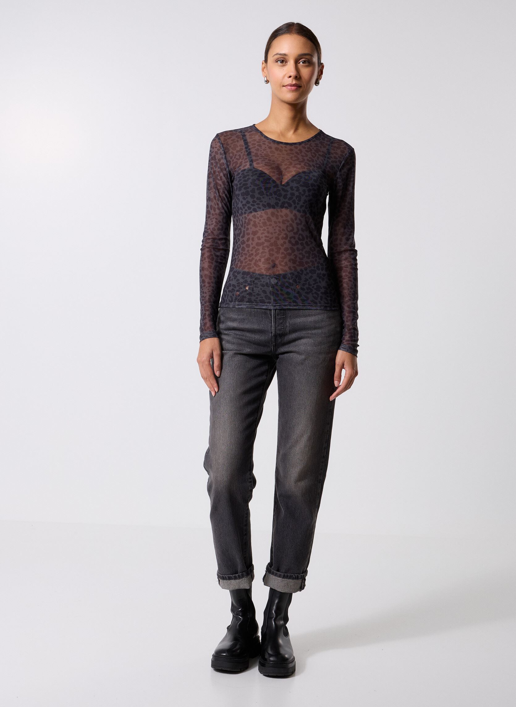 Langarm-T-Shirts Pcninni Ls Mesh Top Jrs Noos Bc damen schwarz Pieces Langarm-T-Shirts Pcninni Ls Mesh Top Jrs Noos Bc damen schwarz Black Leo