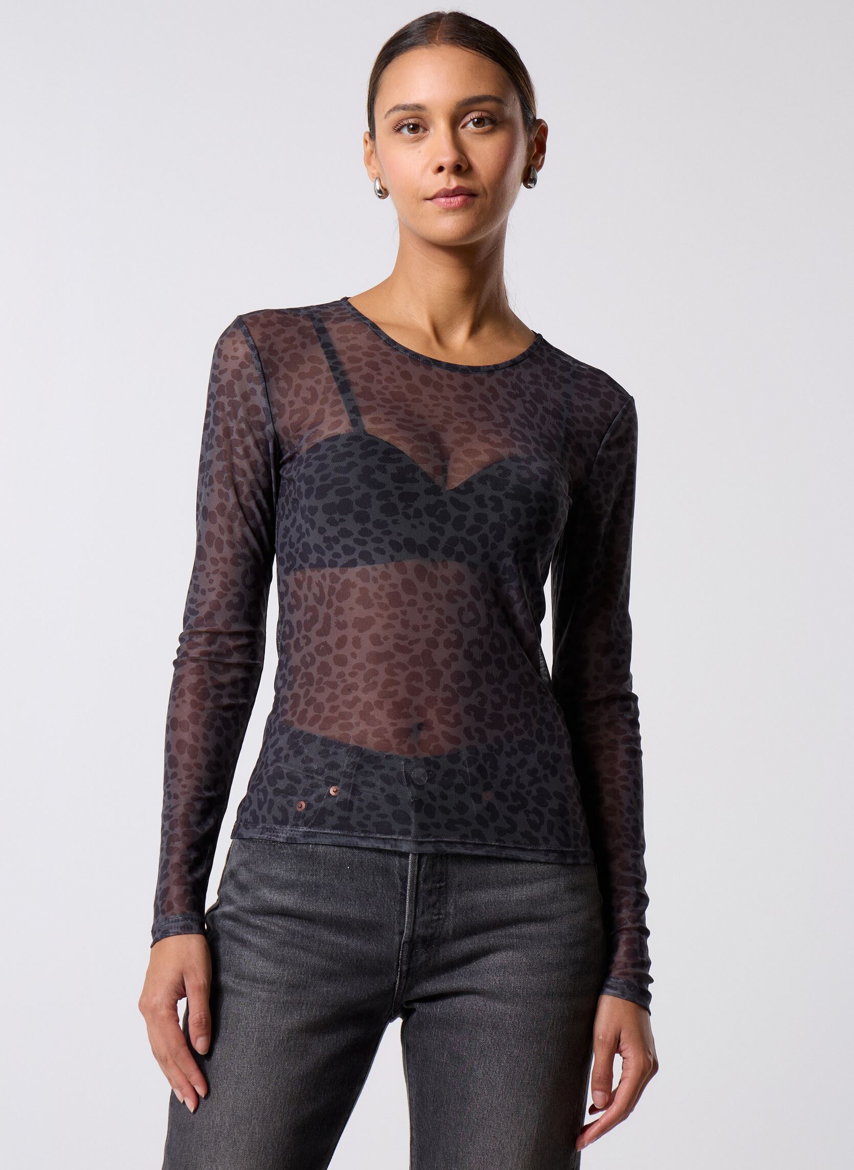 Langarm-T-Shirts Pcninni Ls Mesh Top Jrs Noos Bc damen schwarz Pieces Langarm-T-Shirts Pcninni Ls Mesh Top Jrs Noos Bc damen schwarz Black Leo