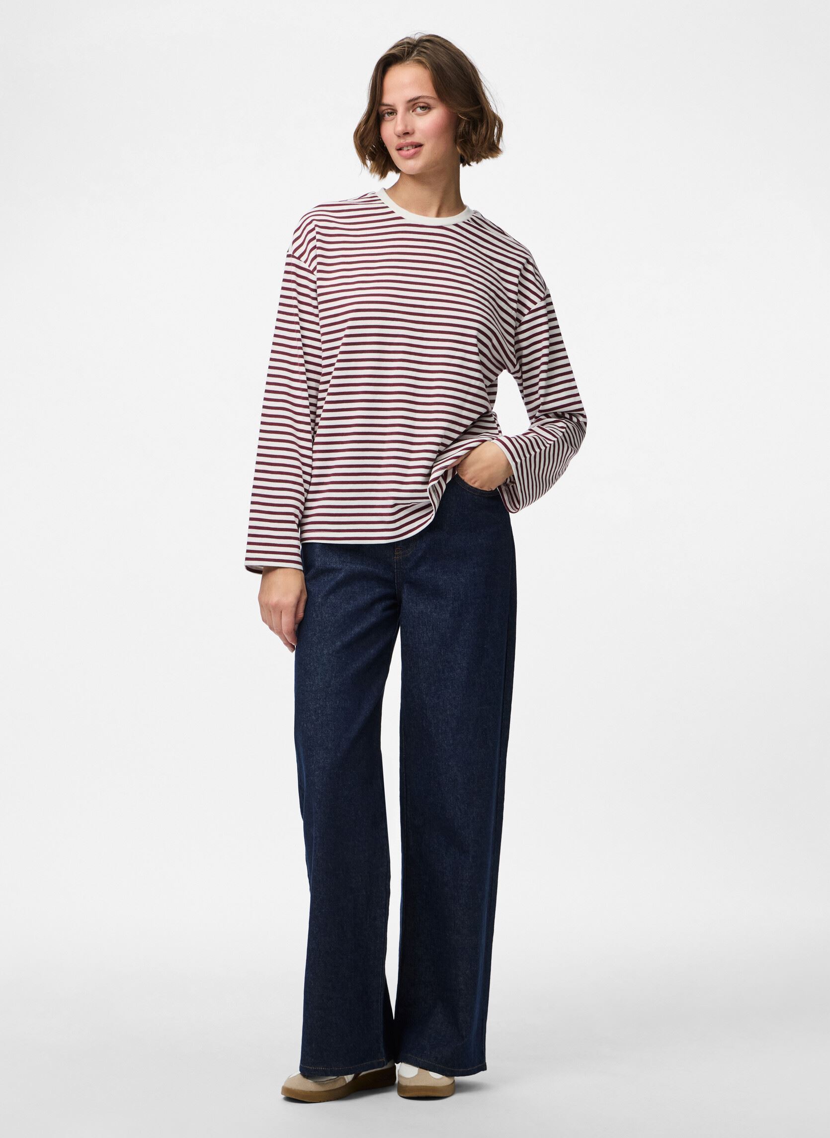 T-shirt a maniche lunghe Pcsadie Ls Top Jrs Noos donna bianco Pieces T-shirt a maniche lunghe Pcsadie Ls Top Jrs Noos donna bianco Cloud Dancer