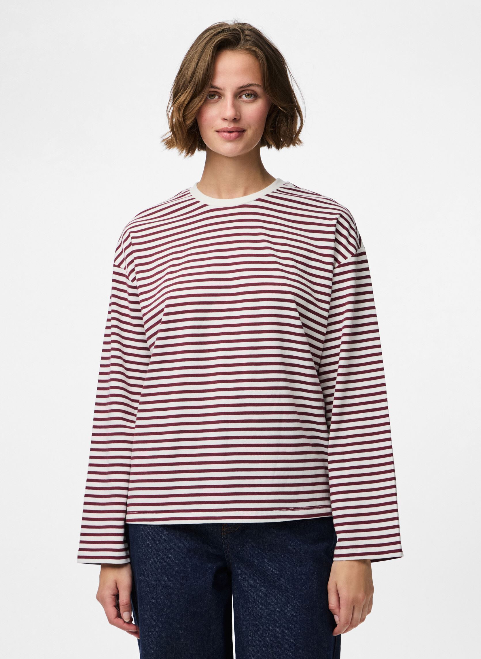 T-shirt a maniche lunghe Pcsadie Ls Top Jrs Noos donna bianco Pieces T-shirt a maniche lunghe Pcsadie Ls Top Jrs Noos donna bianco Cloud Dancer