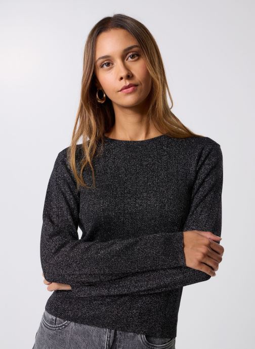 Pieces Blouses met lange mouwen Pcsalima Ls O-Neck Knit Top Fc dames zwart