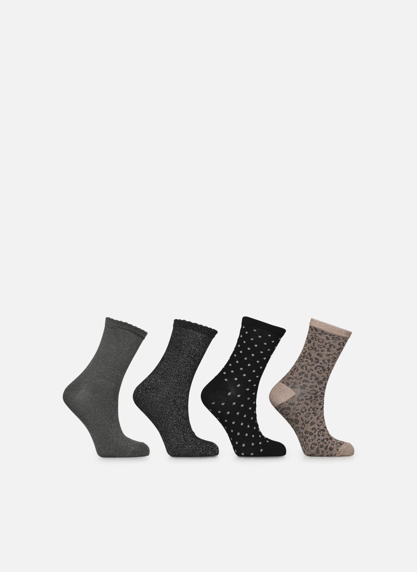 Chaussettes Pcsebby Glitter Long 4-Pack Mix Noos Bc femme vert Pieces Chaussettes Pcsebby Glitter Long 4-Pack Mix Noos Bc femme vert Deep Lichen Green