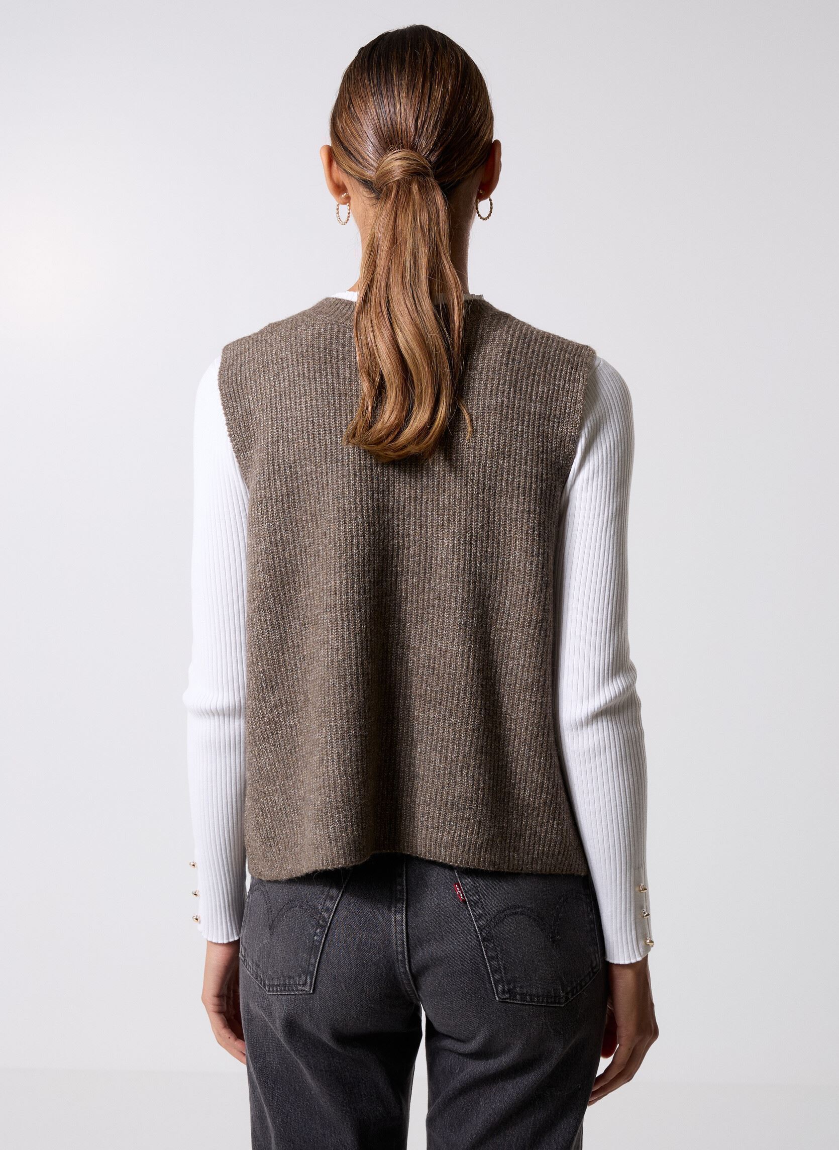 Gilets Pcsilly Sl Rev Tie Vest Knit Noos Bc femme marron Pieces Gilets Pcsilly Sl Rev Tie Vest Knit Noos Bc femme marron morel