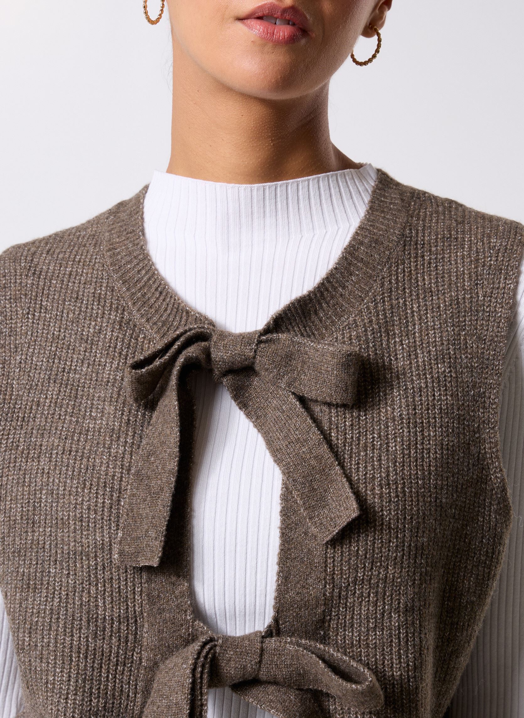 Gilets Pcsilly Sl Rev Tie Vest Knit Noos Bc femme marron Pieces Gilets Pcsilly Sl Rev Tie Vest Knit Noos Bc femme marron morel