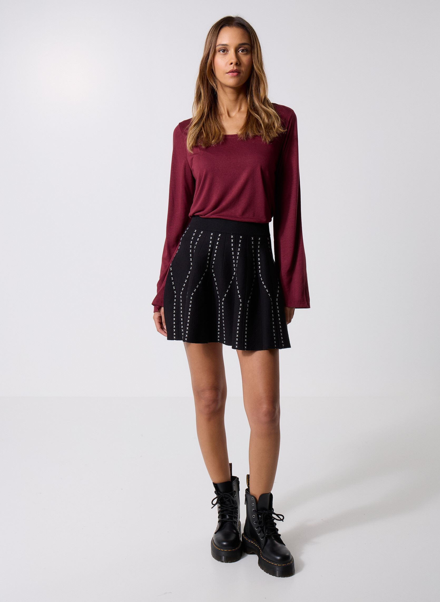 Langarm-T-Shirts Pcsophie Ls U-Neck Tee Jrs Bc damen bordeaux Pieces Langarm-T-Shirts Pcsophie Ls U-Neck Tee Jrs Bc damen bordeaux TAWNY PORT