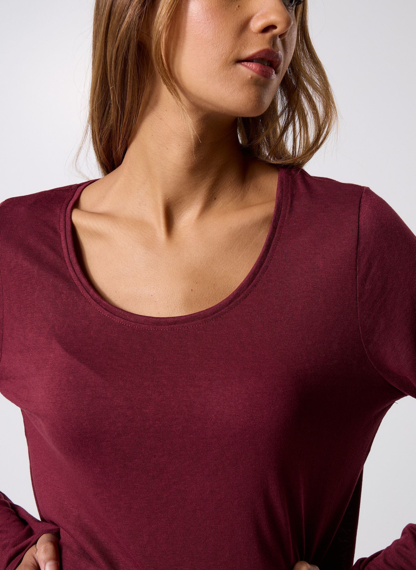 Langarm-T-Shirts Pcsophie Ls U-Neck Tee Jrs Bc damen bordeaux Pieces Langarm-T-Shirts Pcsophie Ls U-Neck Tee Jrs Bc damen bordeaux TAWNY PORT
