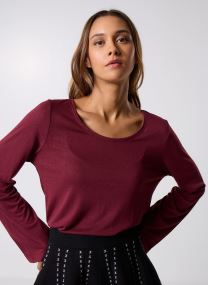 Langarm-T-Shirts Pcsophie Ls U-Neck Tee Jrs Bc damen bordeaux