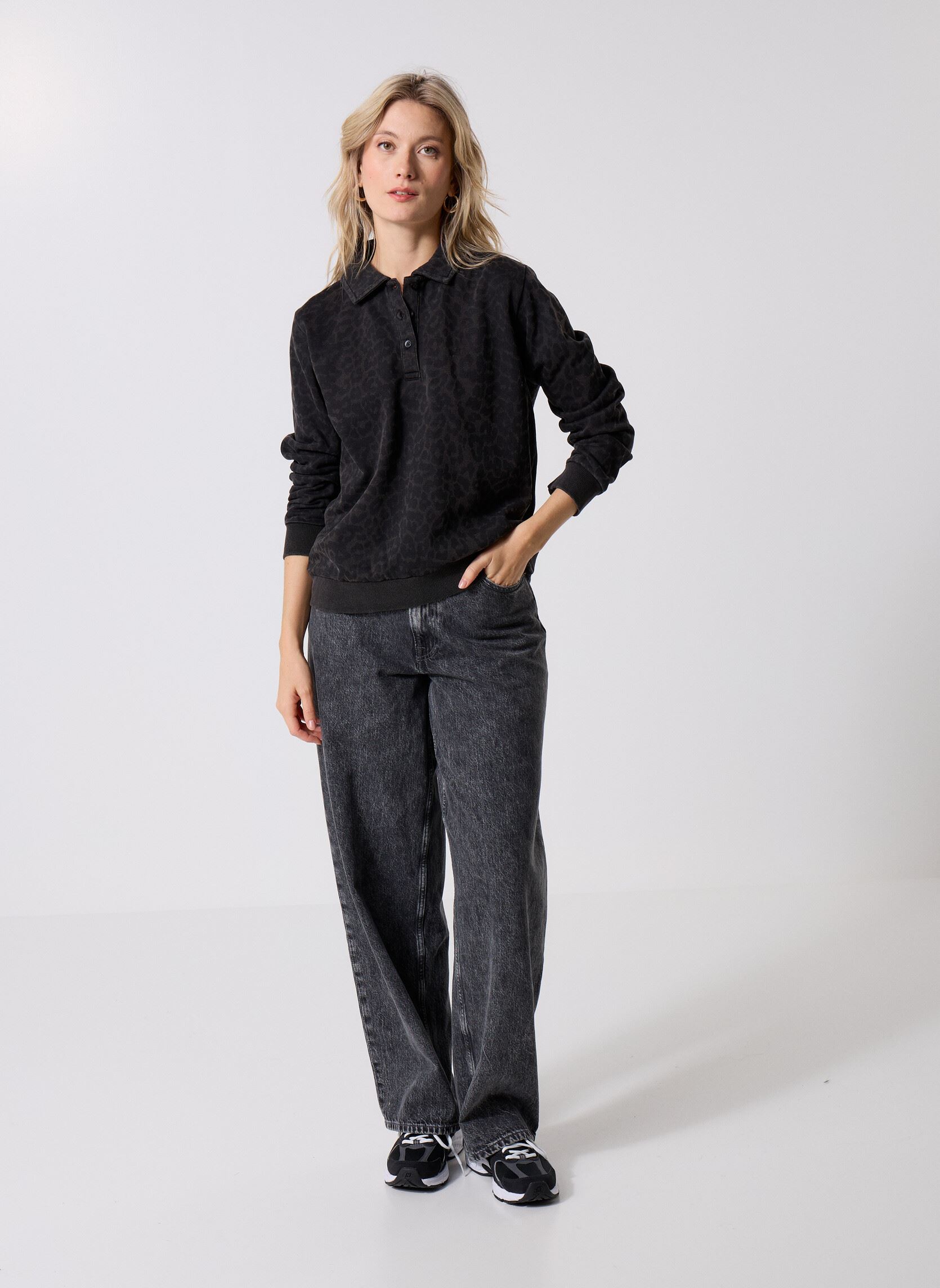 Langarm-Poloshirts Pcjackie Ls Jrs Polo Fc damen schwarz Pieces Langarm-Poloshirts Pcjackie Ls Jrs Polo Fc damen schwarz BLACK